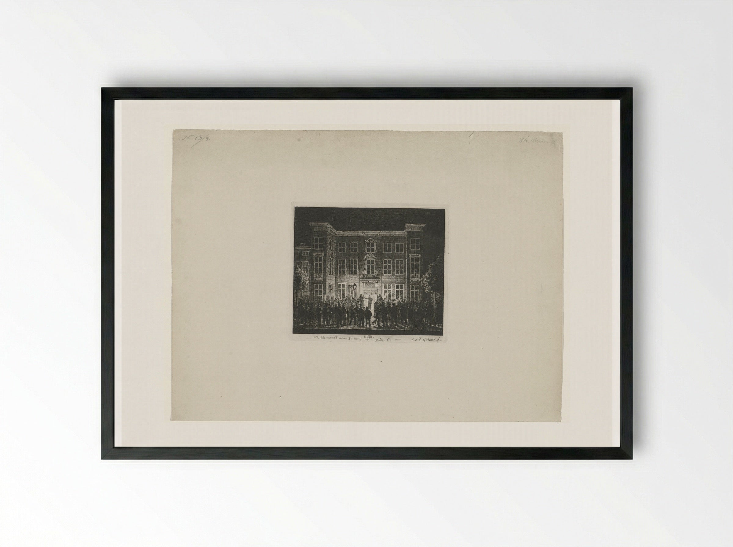 Begrafenis van de Delftsche academie, 30 juni 1864 - Jan Weissenbruch - Framed Print Black