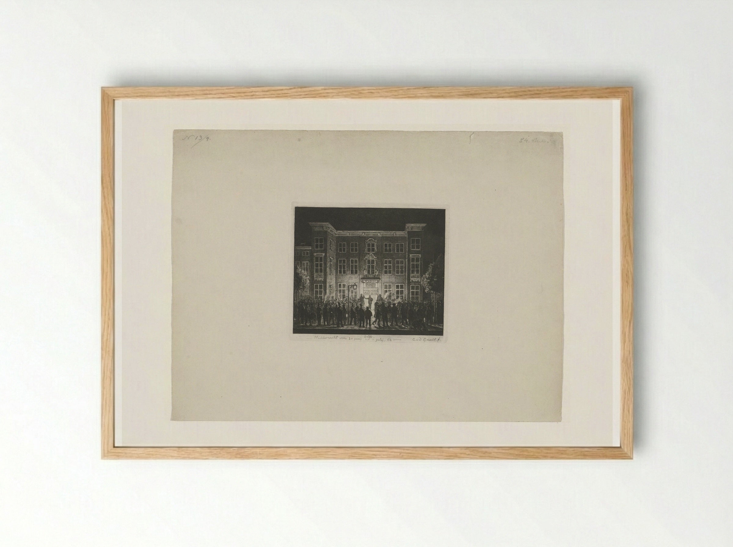 Begrafenis van de Delftsche academie, 30 juni 1864 - Jan Weissenbruch - Framed Print Wood