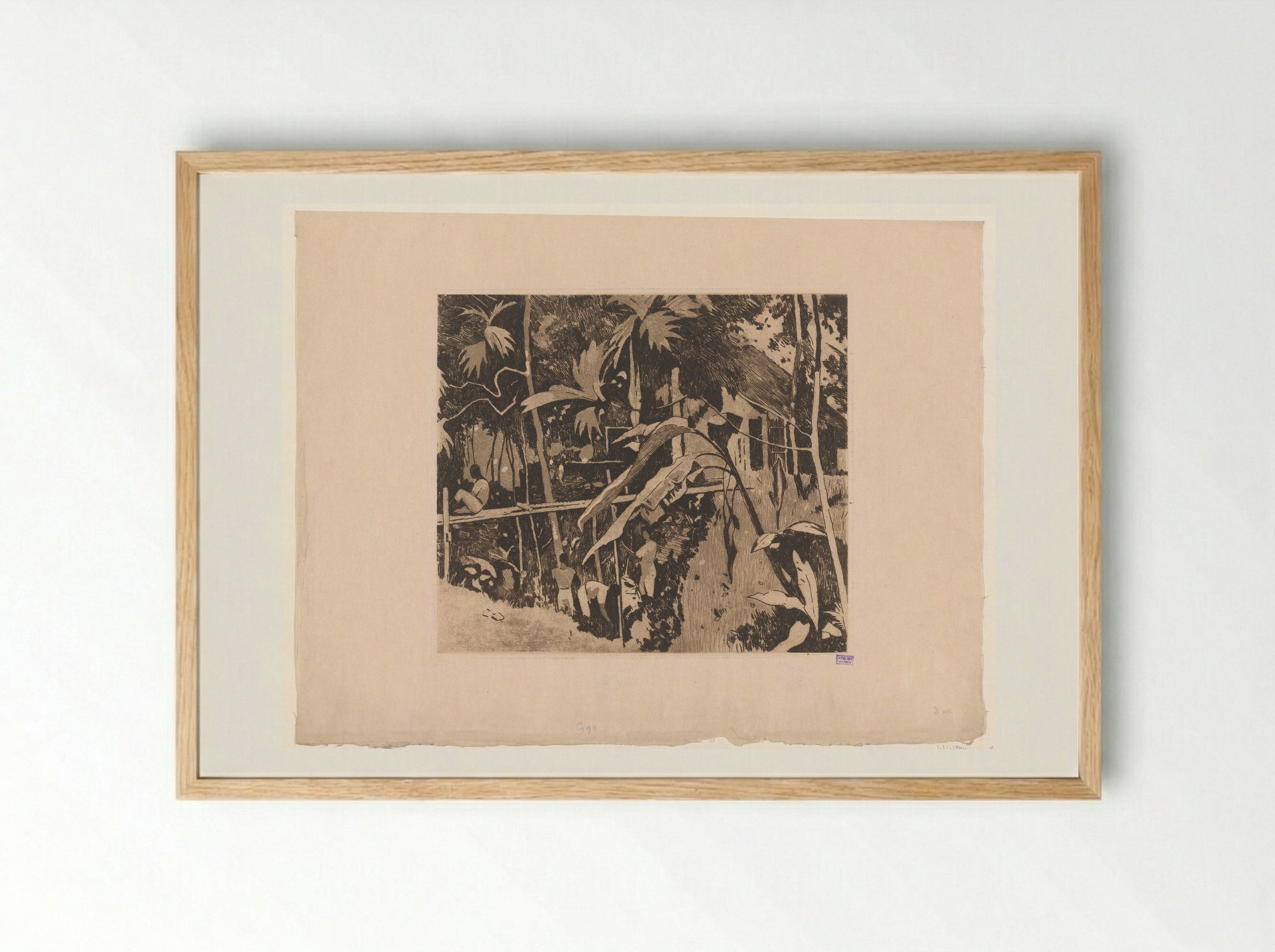 Begroeiing en een smalle brug in Buitenzorg - Willem Witsen - Framed Print Wood