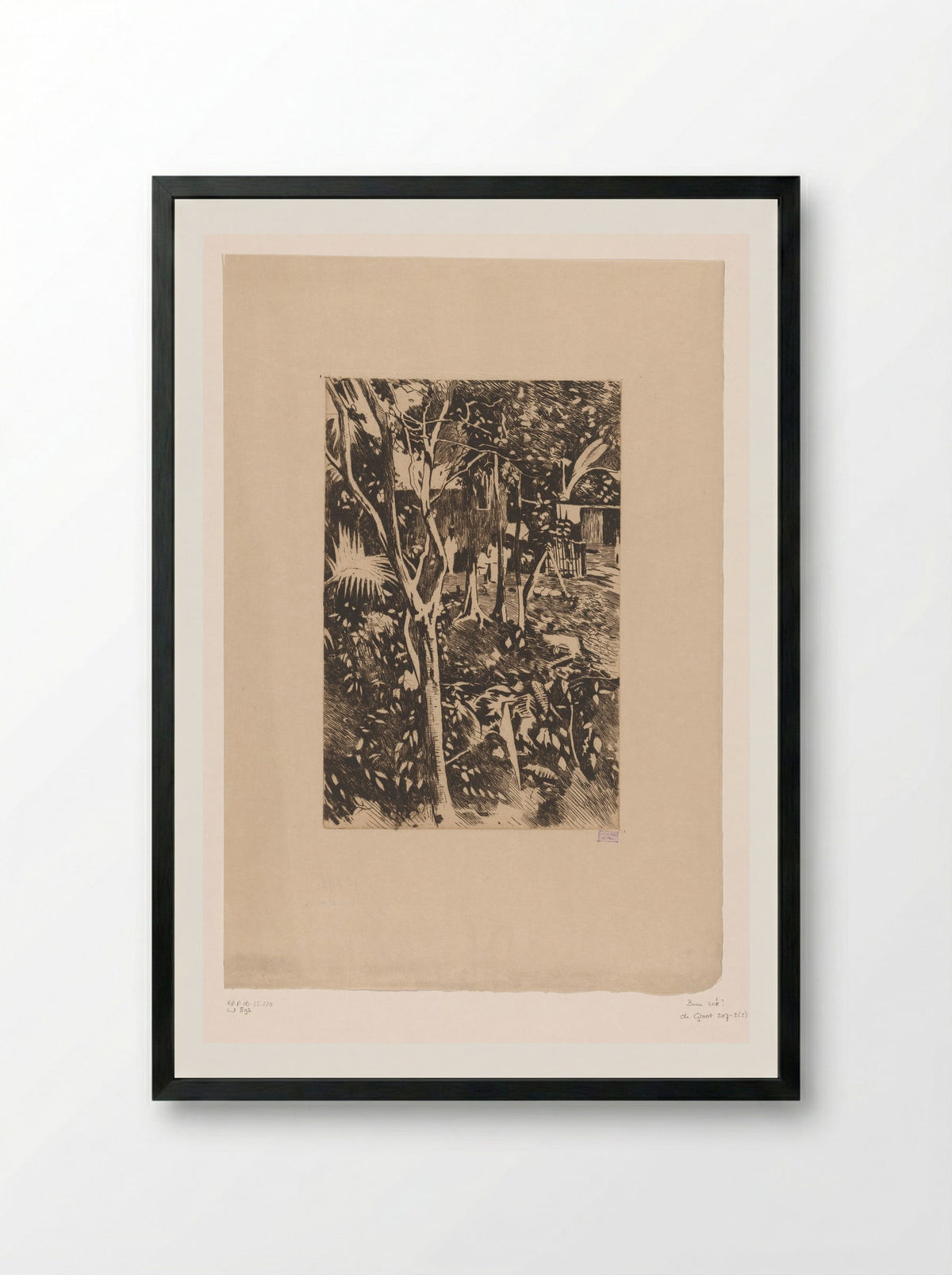 Begroeiing in de tuin van Hotel Bellevue in Buitenzorg - Willem Witsen - Framed Print Black