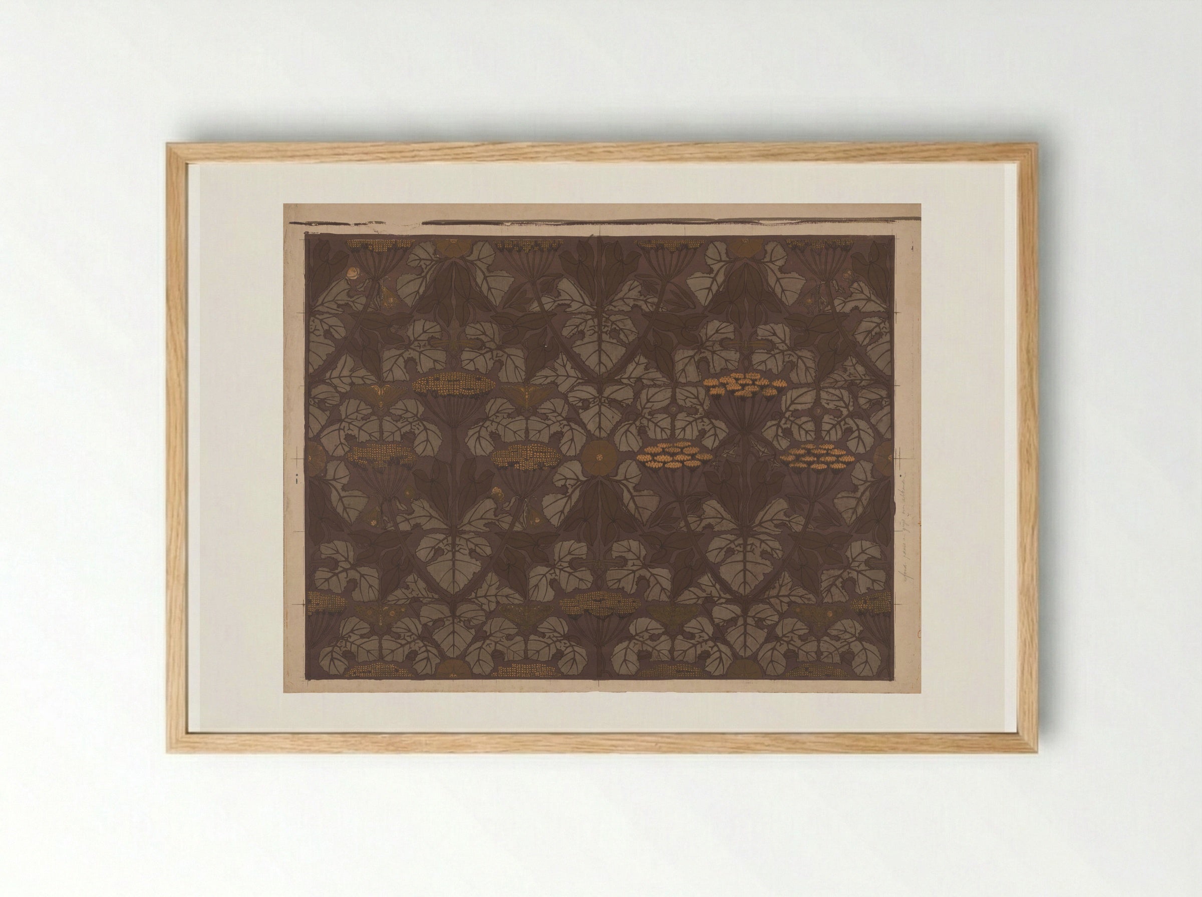 Behangselpapier met schermbloemen, vlinders en libellen - Theo Nieuwenhuis - Framed Print Wood