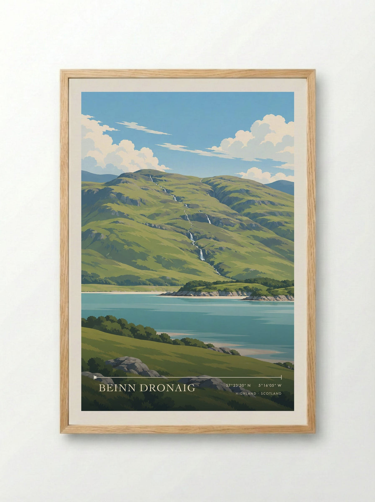 Beinn Dronaig, Highland | Travel Poster - Framed Print Wood