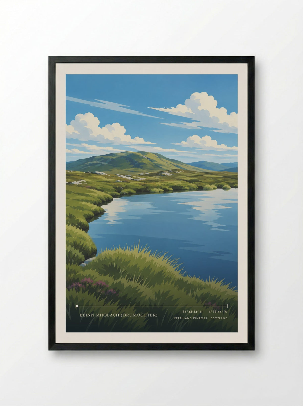 Beinn Mholach (Drumochter), Perth and Kinross | Travel Poster - Framed Print Black