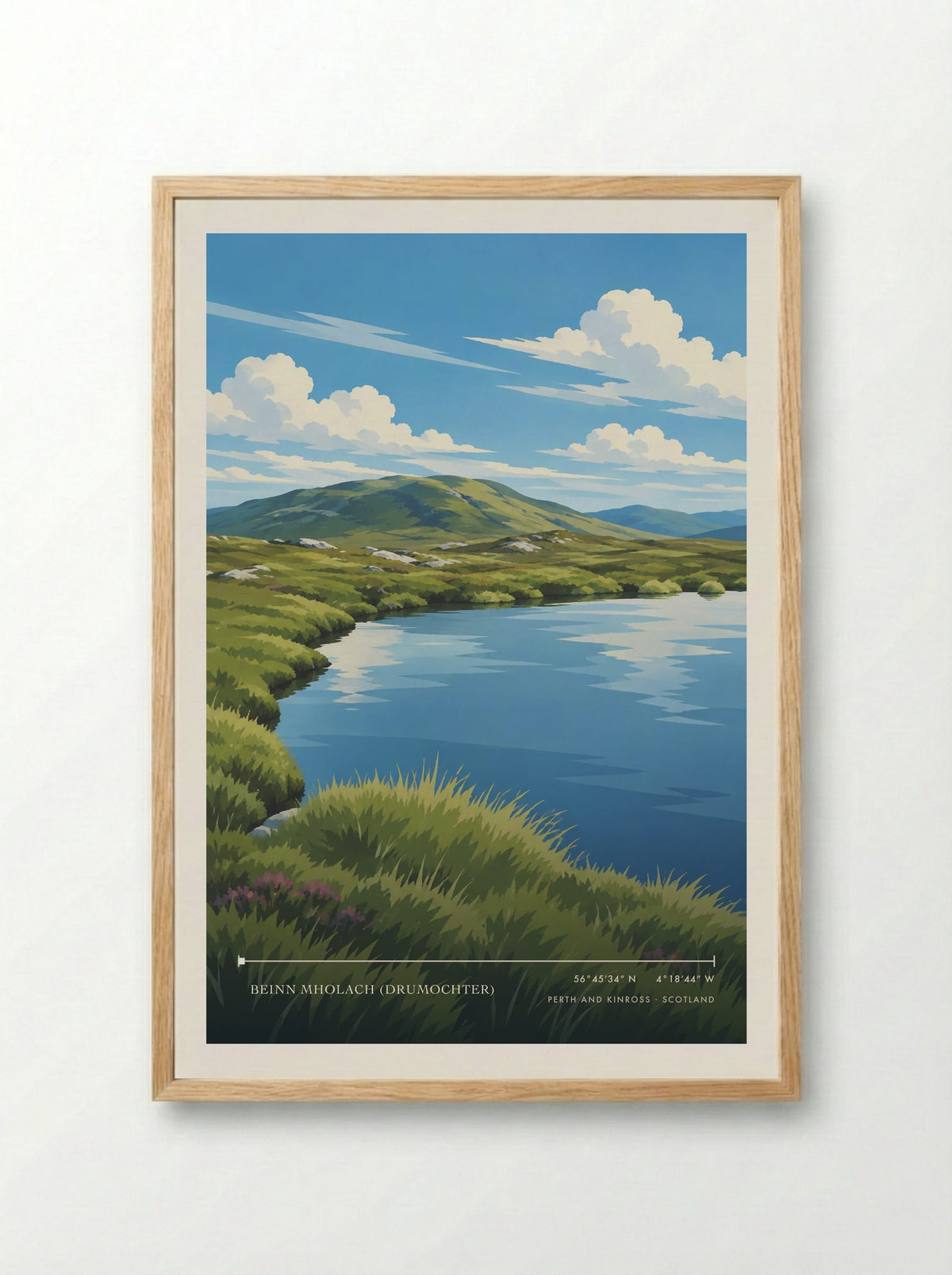 Beinn Mholach (Drumochter), Perth and Kinross | Travel Poster - Framed Print Wood