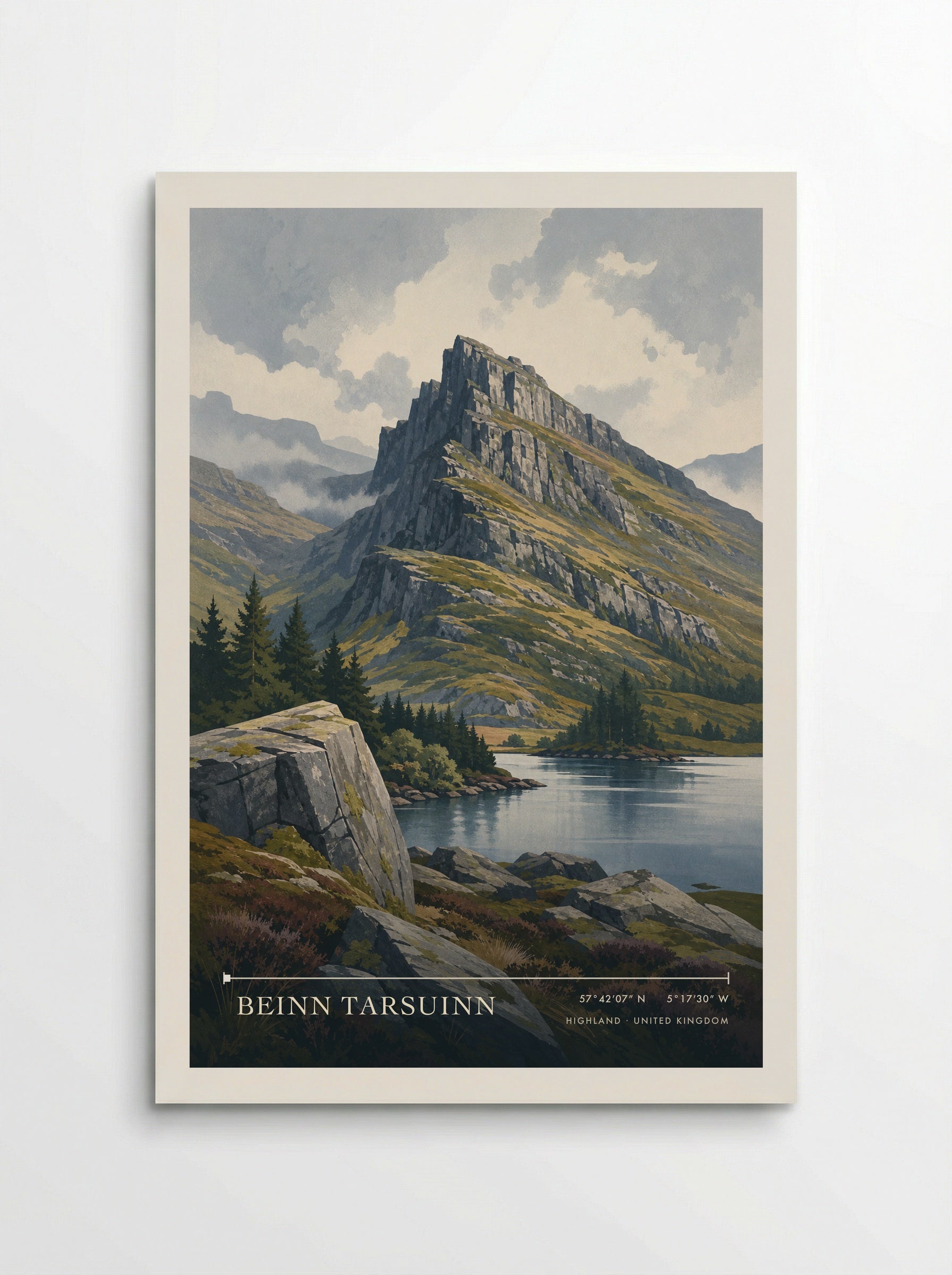 Beinn Tarsuinn Highland United Kingdom Travel Poster - Poster