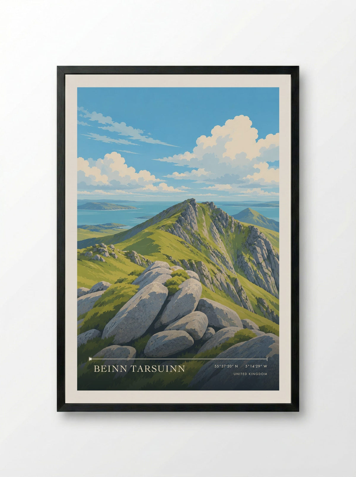 Beinn Tarsuinn | Travel Poster - Framed Print Black