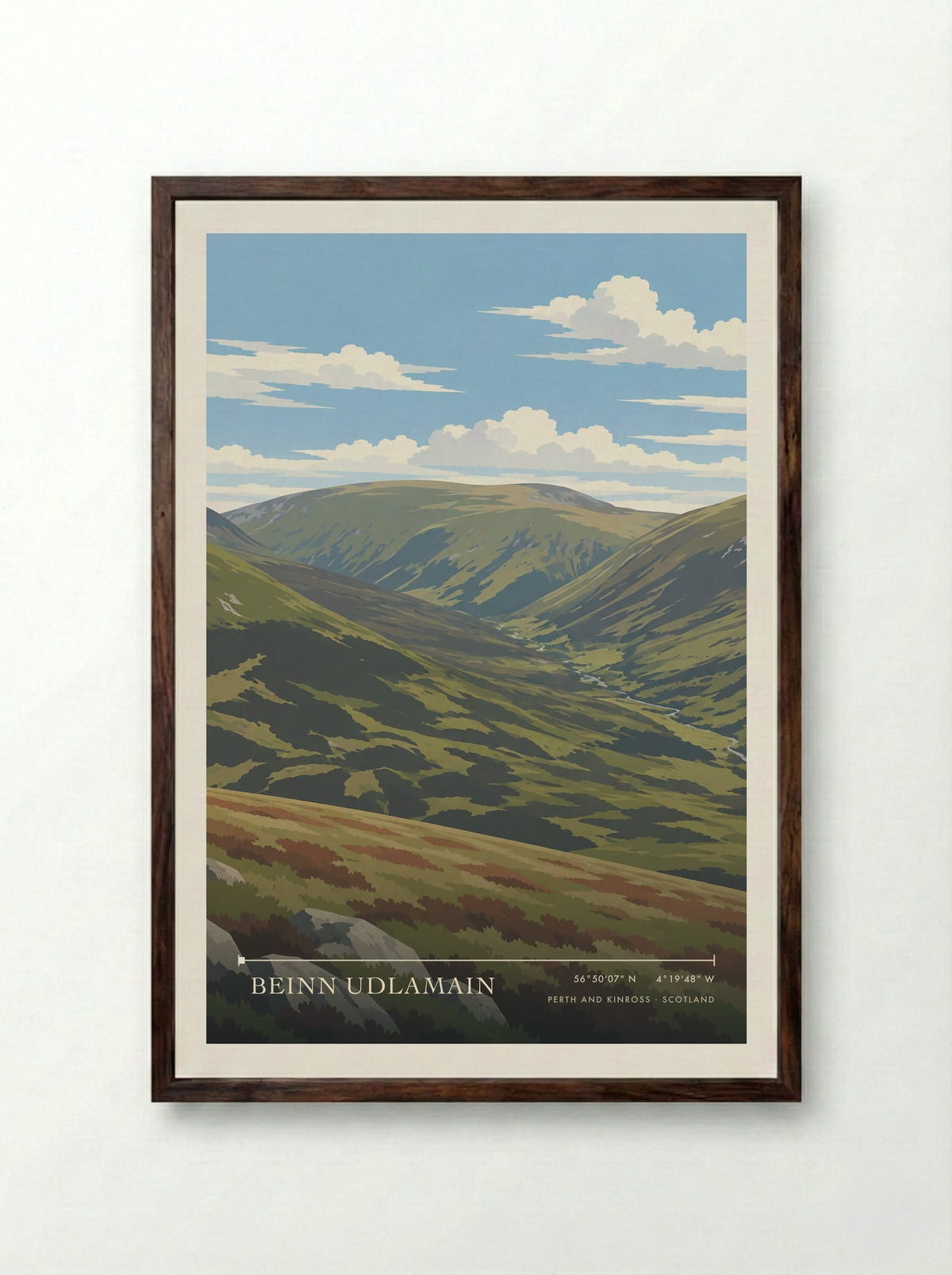 Beinn Udlamain, Perth and Kinross | Travel Poster - Framed Print Dark Wood