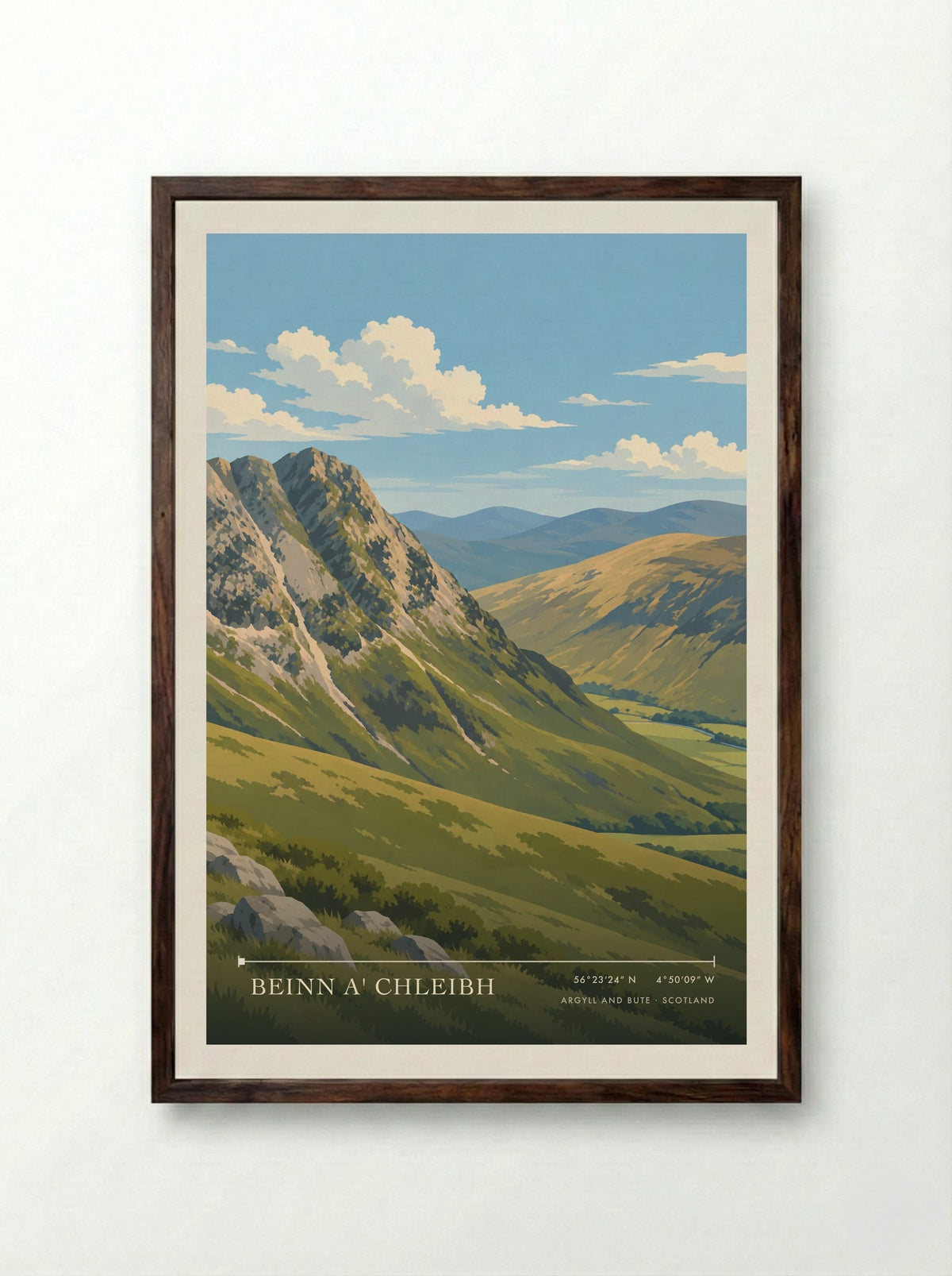 Beinn a' Chleibh, Argyll and Bute | Travel Poster - Framed Print Dark Wood