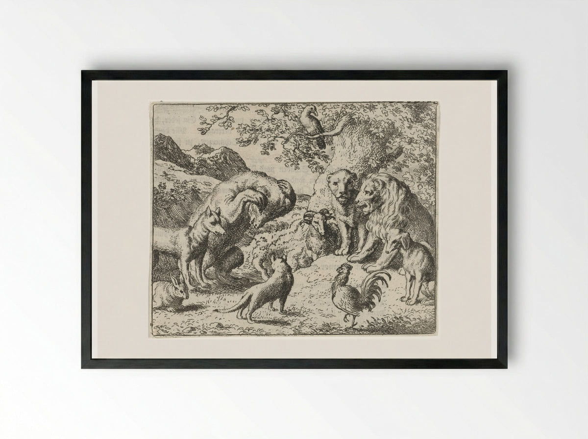 Beklag van Bruun de beer - Allaert van Everdingen - Framed Print Black