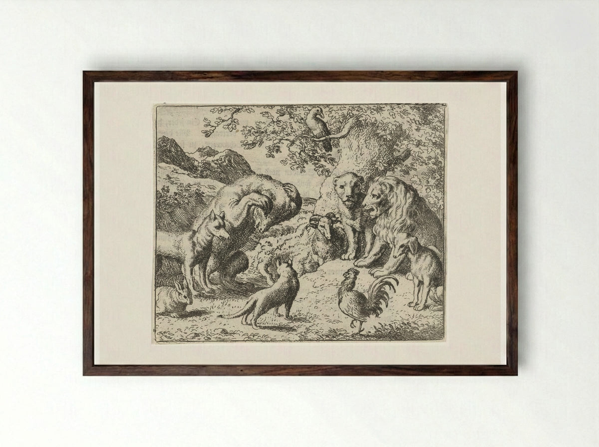Beklag van Bruun de beer - Allaert van Everdingen - Framed Print Dark Wood