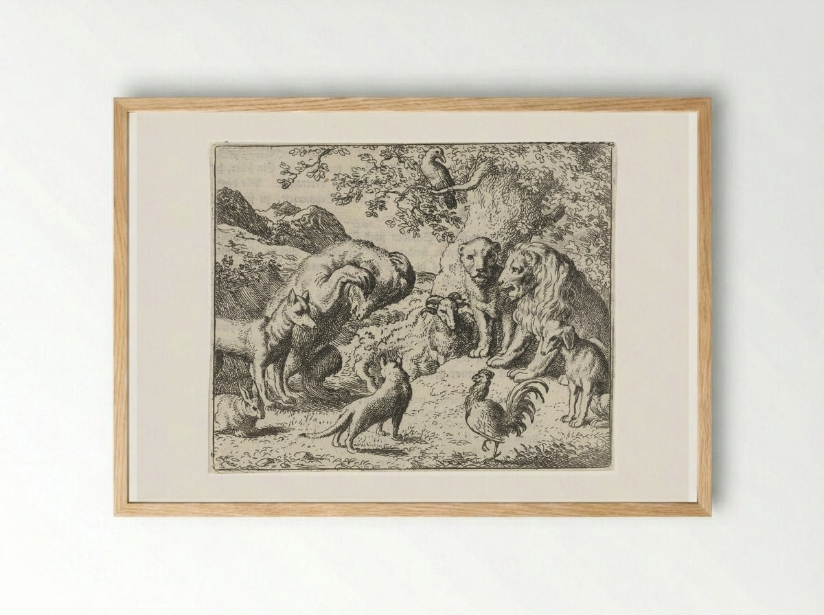 Beklag van Bruun de beer - Allaert van Everdingen - Framed Print Wood