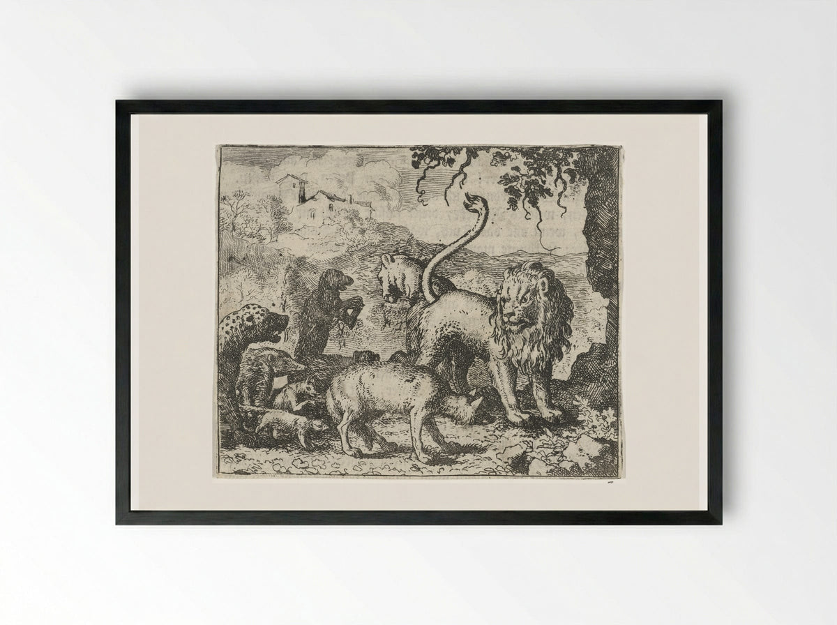 Beklag van Isengrijn de wolf - Allaert van Everdingen - Framed Print Black