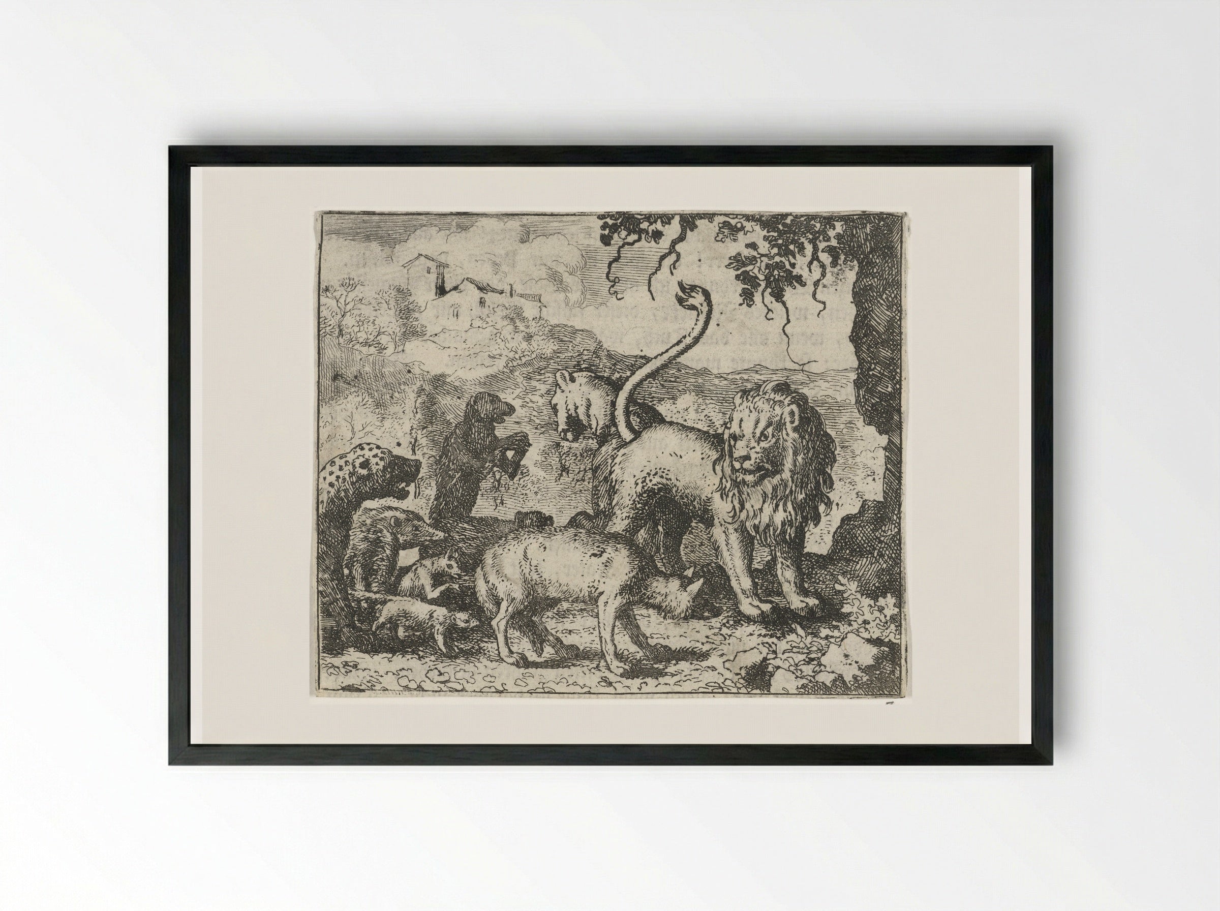 Beklag van Isengrijn de wolf - Allaert van Everdingen - Framed Print Black