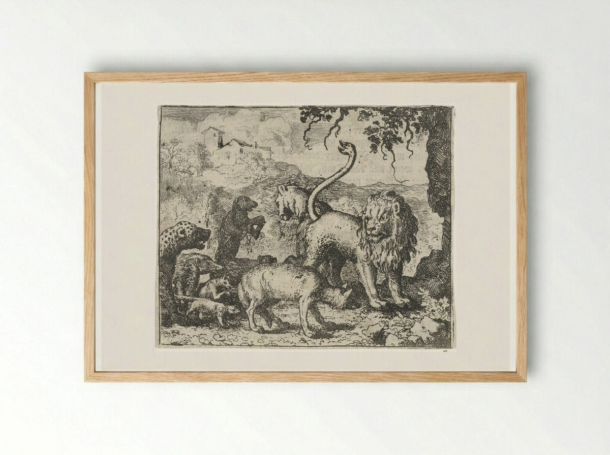 Beklag van Isengrijn de wolf - Allaert van Everdingen - Framed Print Wood