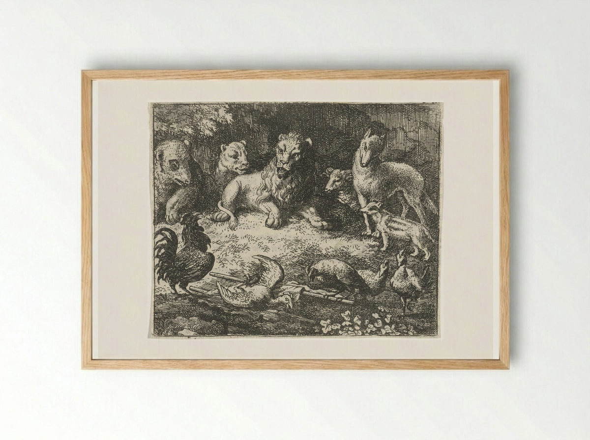 Beklag van de haan - Allaert van Everdingen - Framed Print Wood