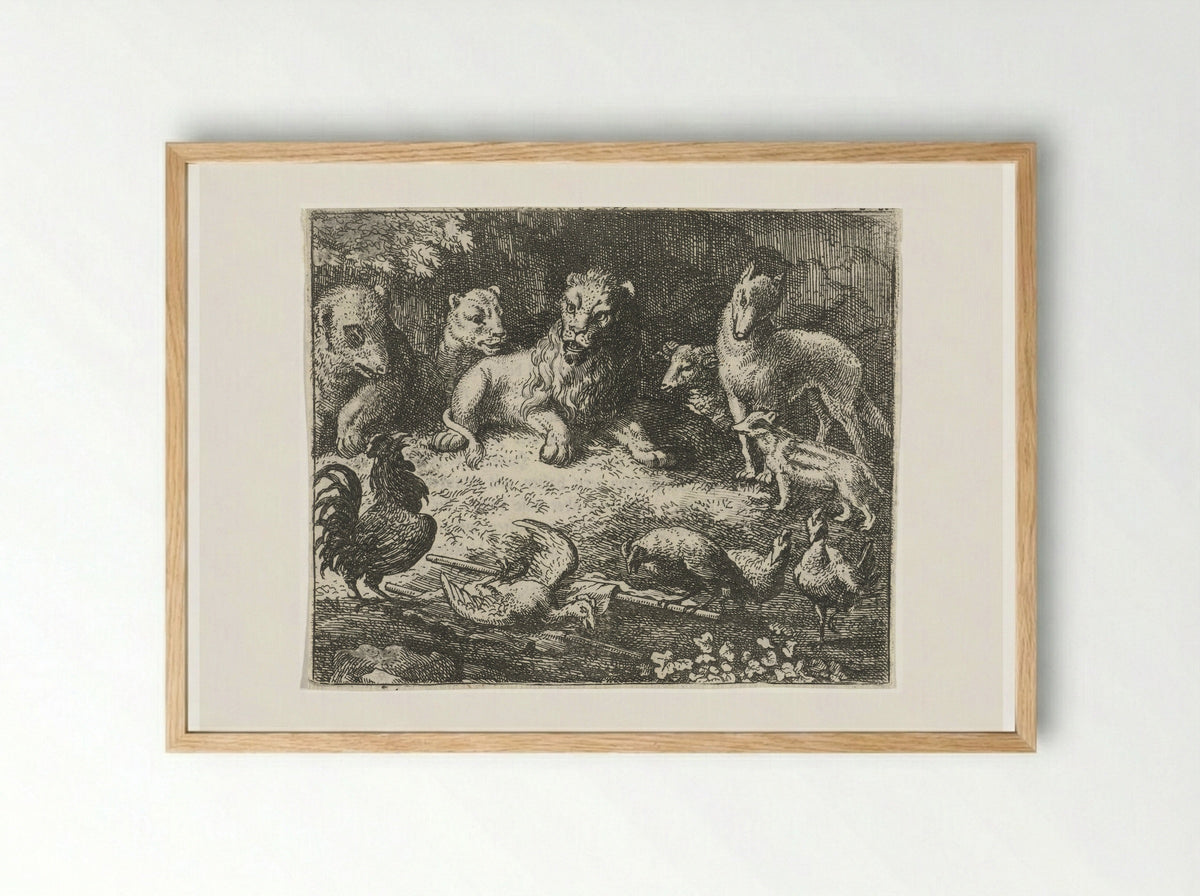 Beklag van de haan - Allaert van Everdingen - Framed Print Wood