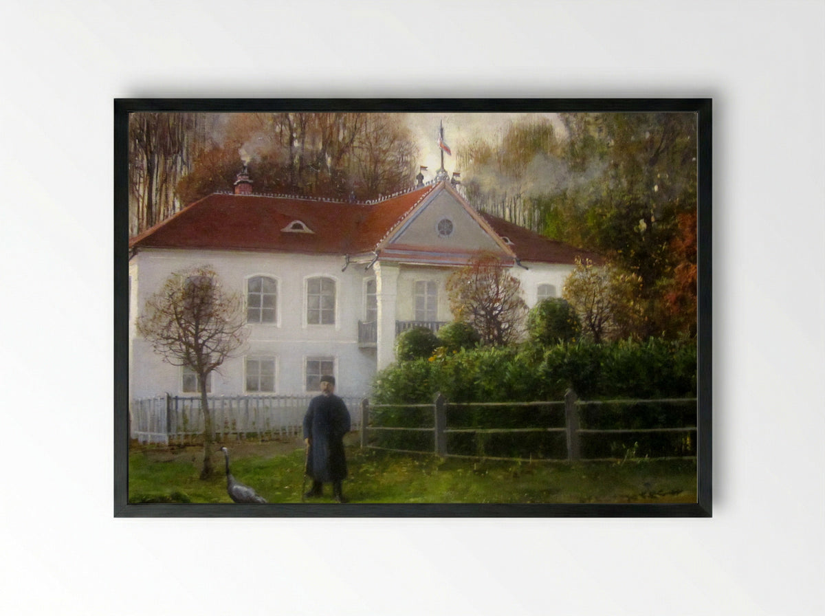 Belarusian Landscape: Drecheluki Country Estate - Julius Sergius von Klever - Framed Print Black