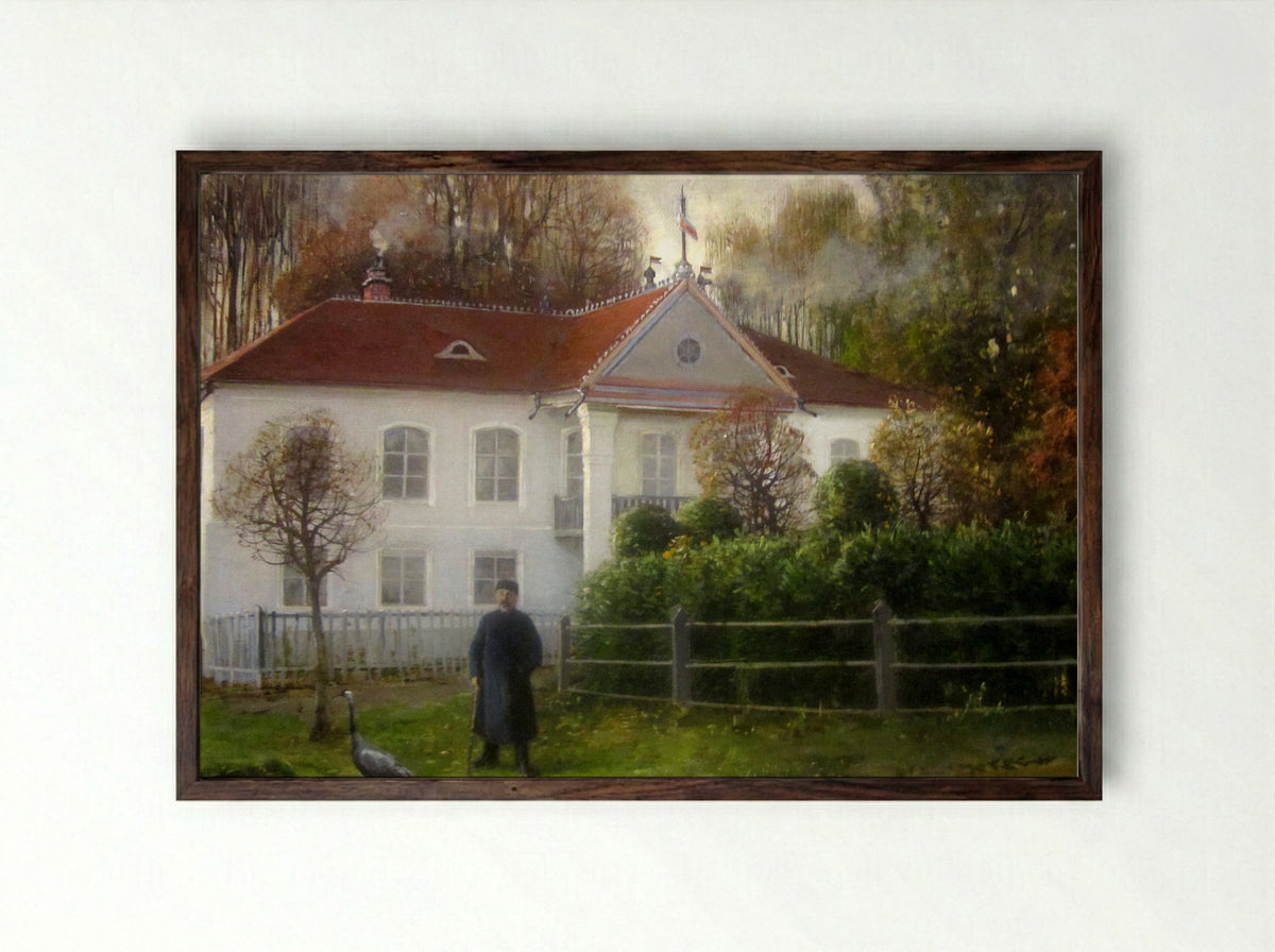 Belarusian Landscape: Drecheluki Country Estate - Julius Sergius von Klever - Framed Print Dark Wood