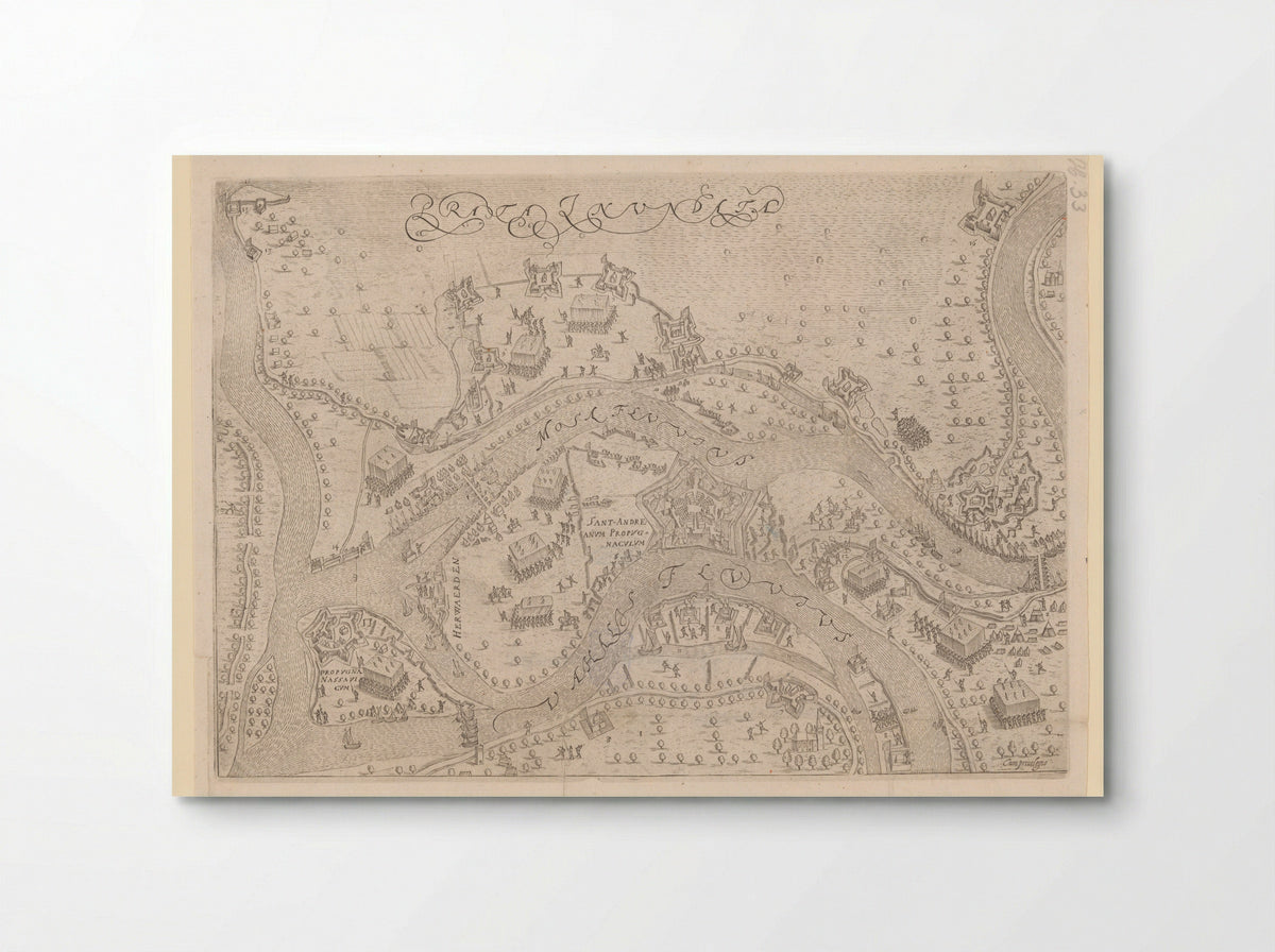 Beleg en inname van Sint-Andries door Maurits - Pieter Bast - Poster