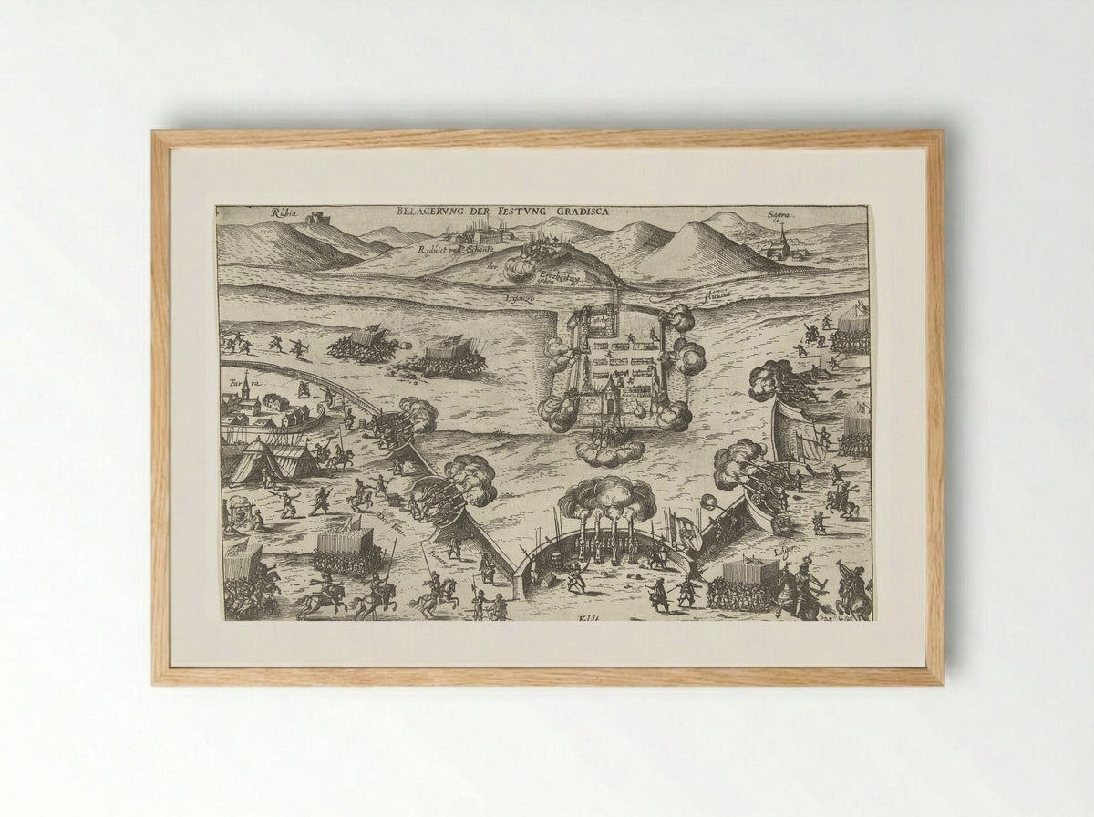 Beleg van de vesting Gradisca - Georg Keller - Framed Print Wood