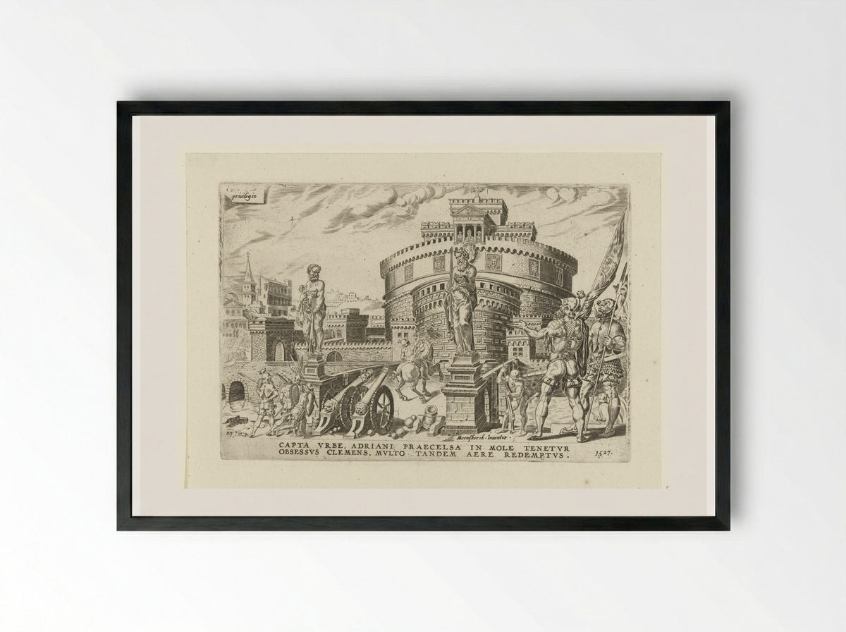 Belegering van de Engelenburcht - Dirck Volckertsz. Coornhert - Framed Print Black