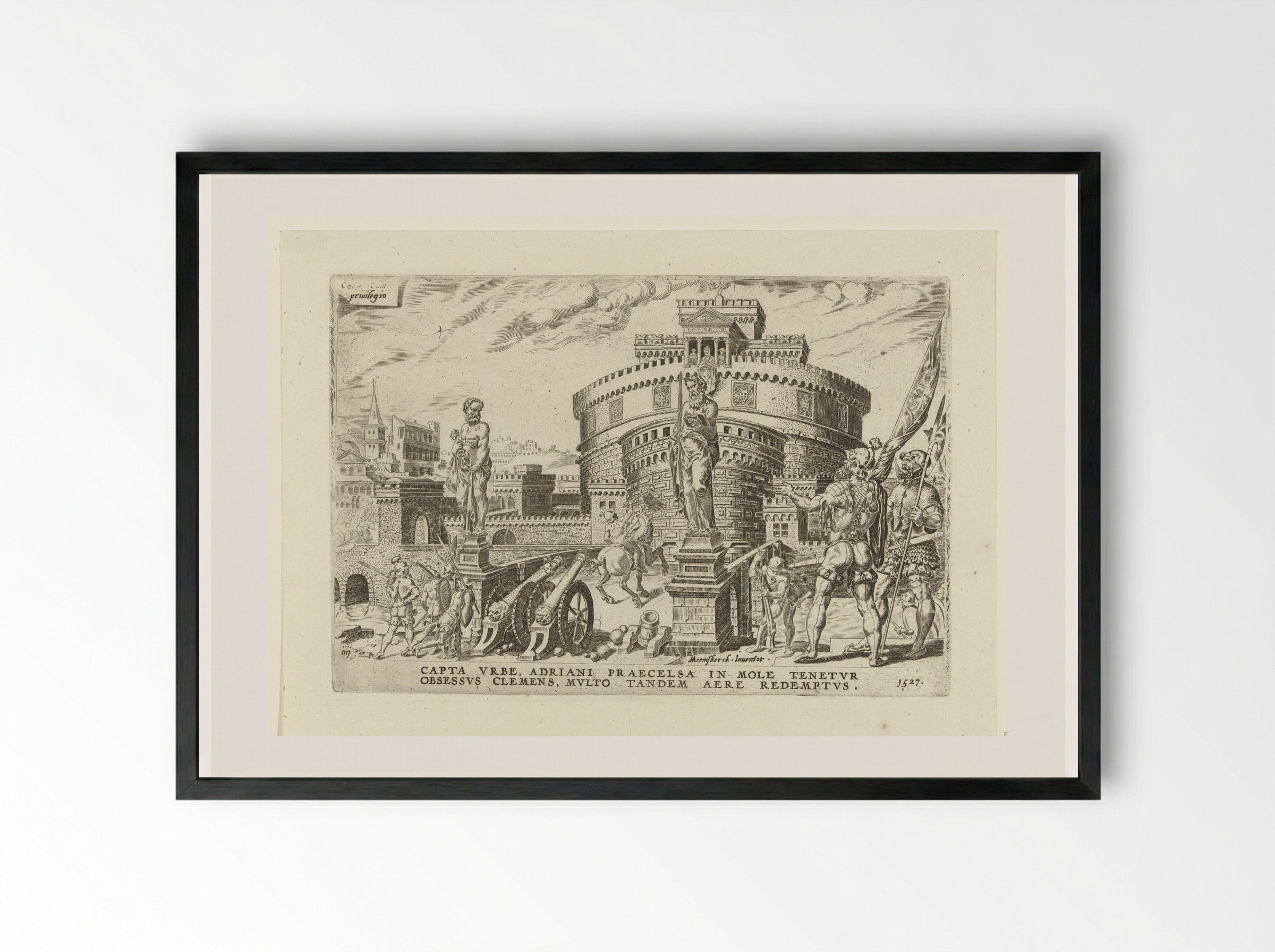 Belegering van de Engelenburcht - Dirck Volckertsz. Coornhert - Framed Print Black
