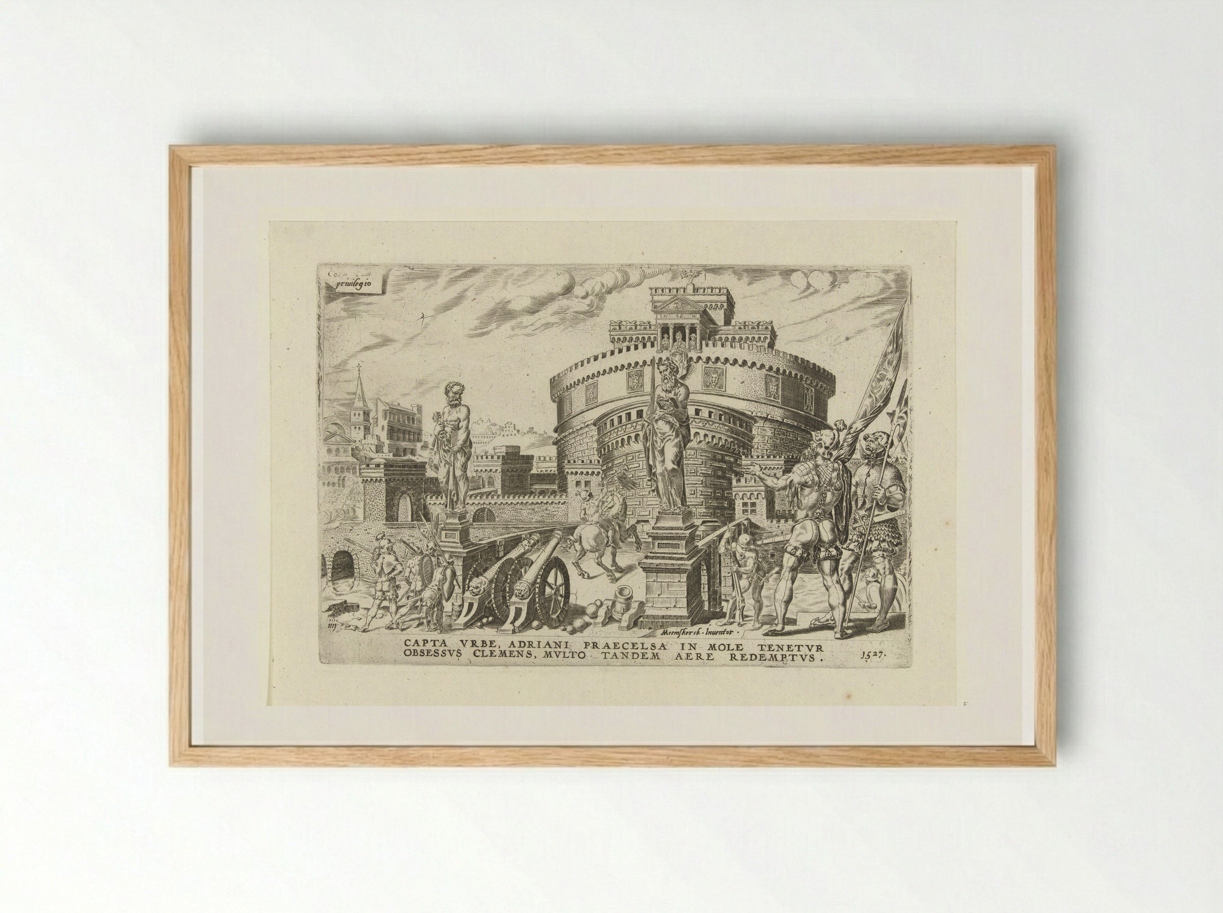 Belegering van de Engelenburcht - Dirck Volckertsz. Coornhert - Framed Print Wood