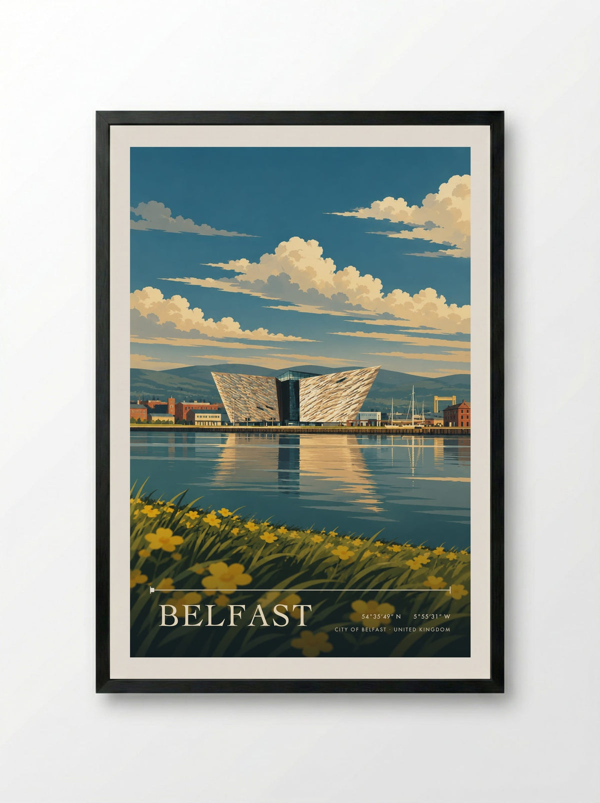 Belfast, City of Belfast | Travel Poster - Framed Print Black