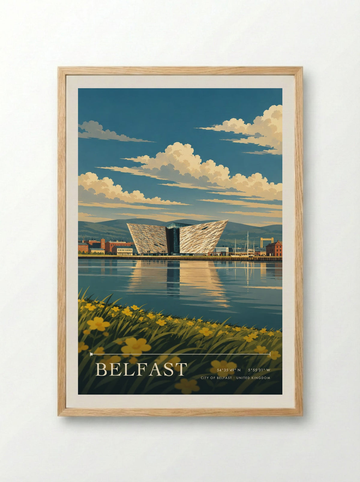 Belfast, City of Belfast | Travel Poster - Framed Print Wood