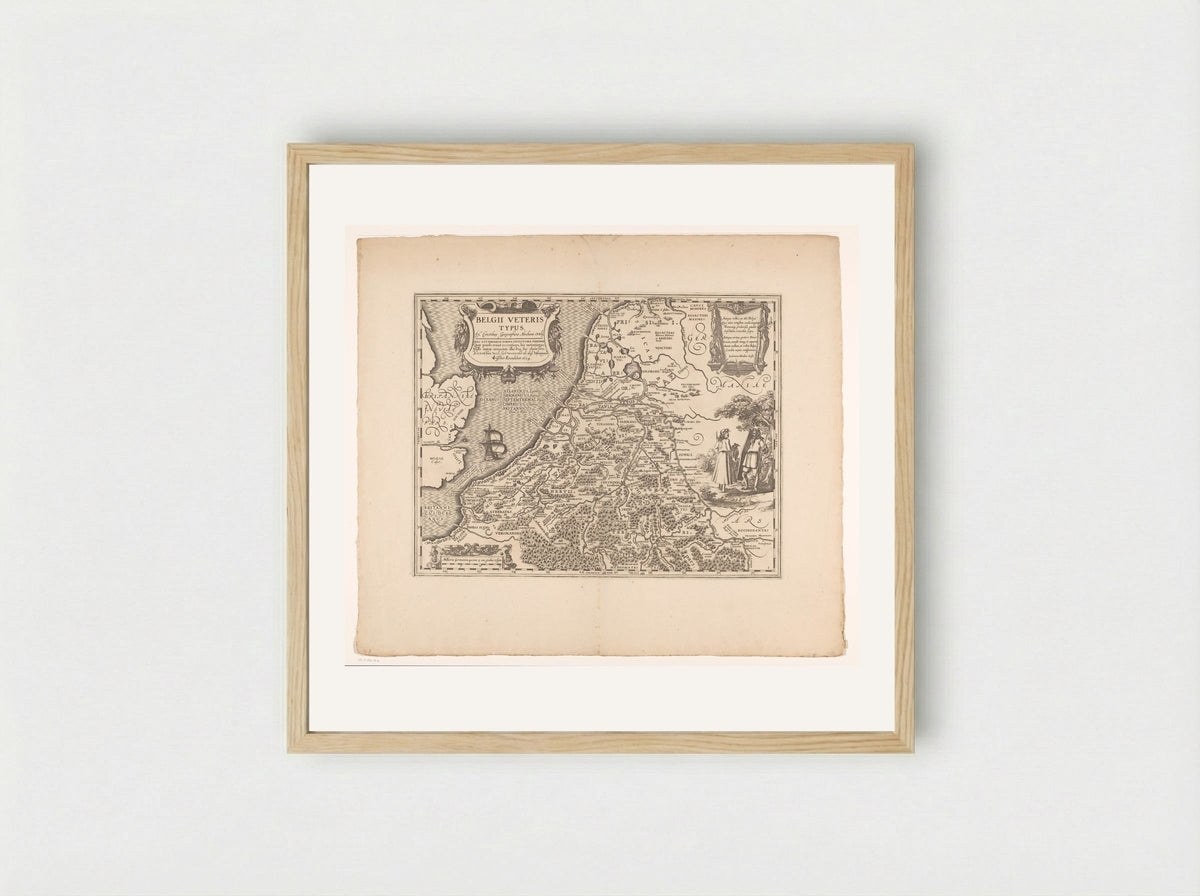 Belgii Veteris Typus - Pieter van der Keere - Framed Print Wood