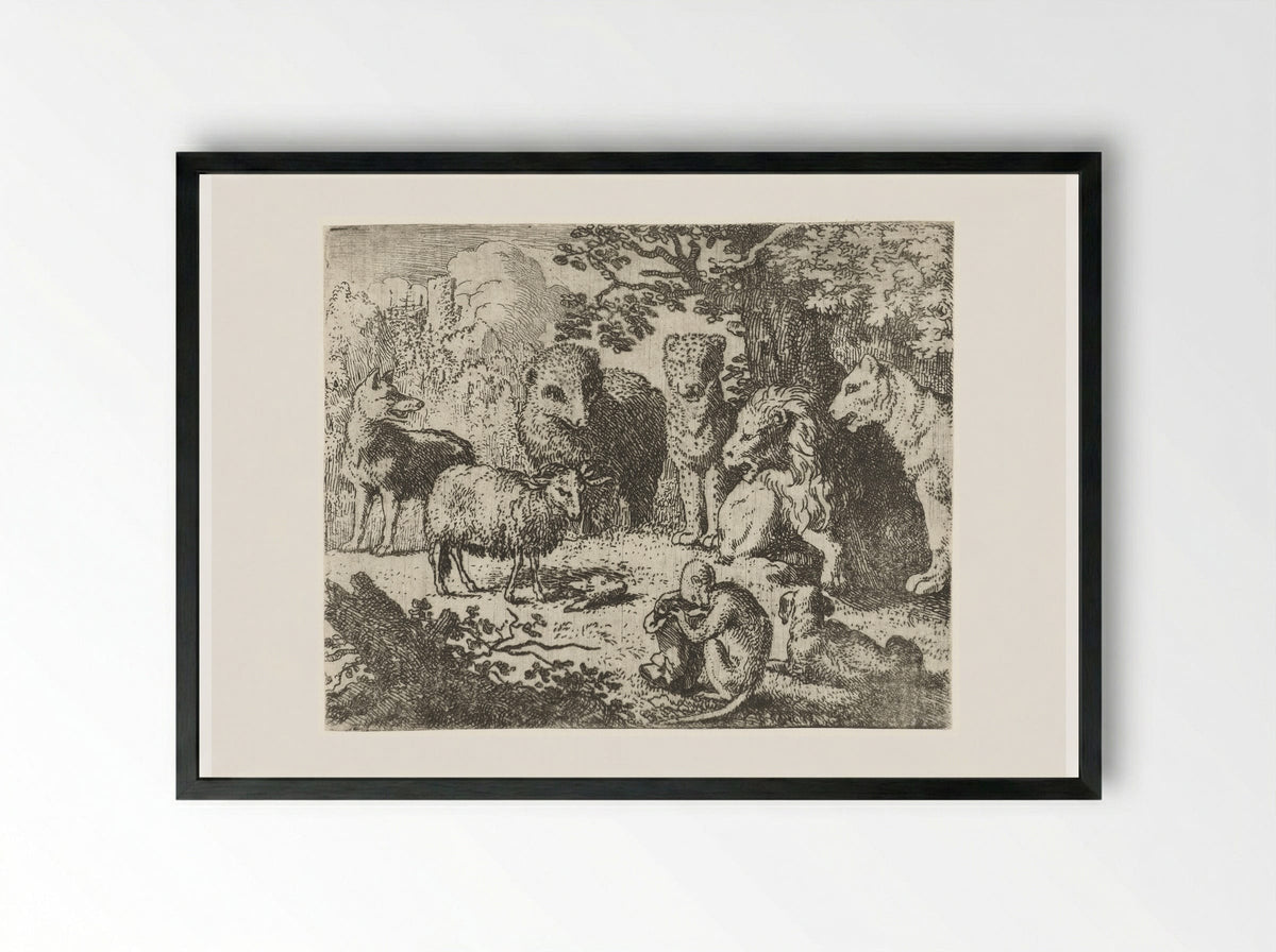 Belijn Arrives at Court - Allaert van Everdingen - Framed Print Black
