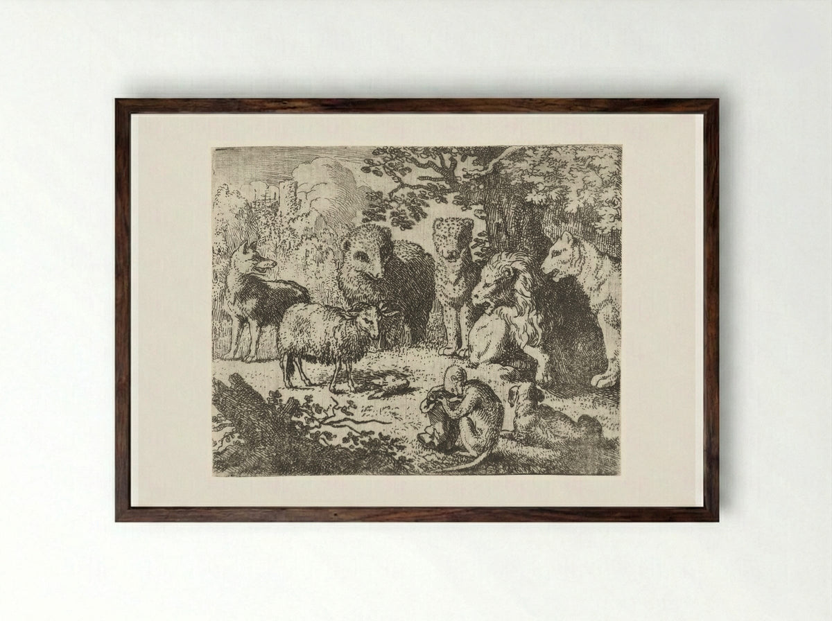 Belijn Arrives at Court - Allaert van Everdingen - Framed Print Dark Wood