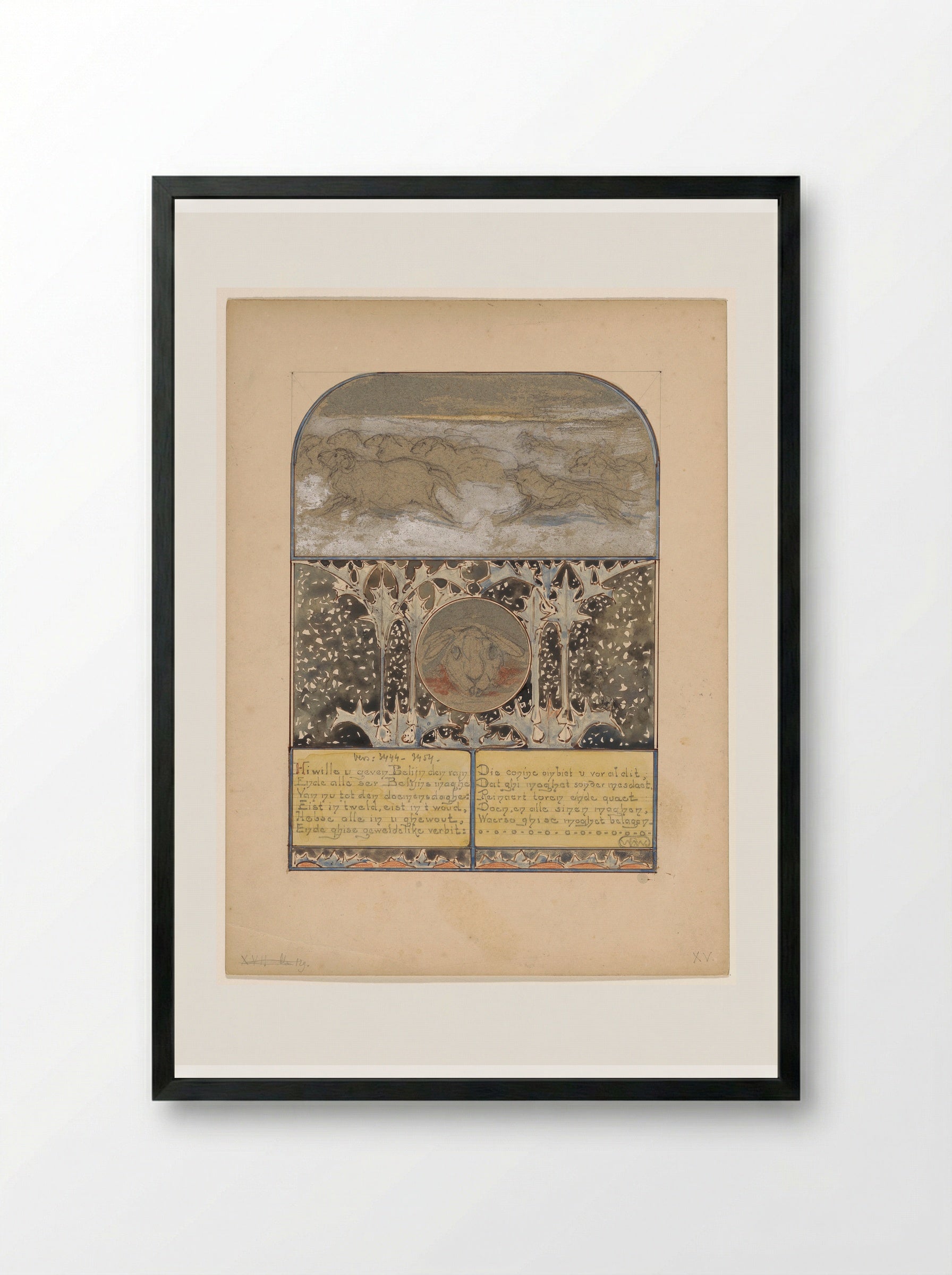 Belijn en de zijnen en de afgebeten kop van Cuwaert - Bernard Willem Wierink - Framed Print Black