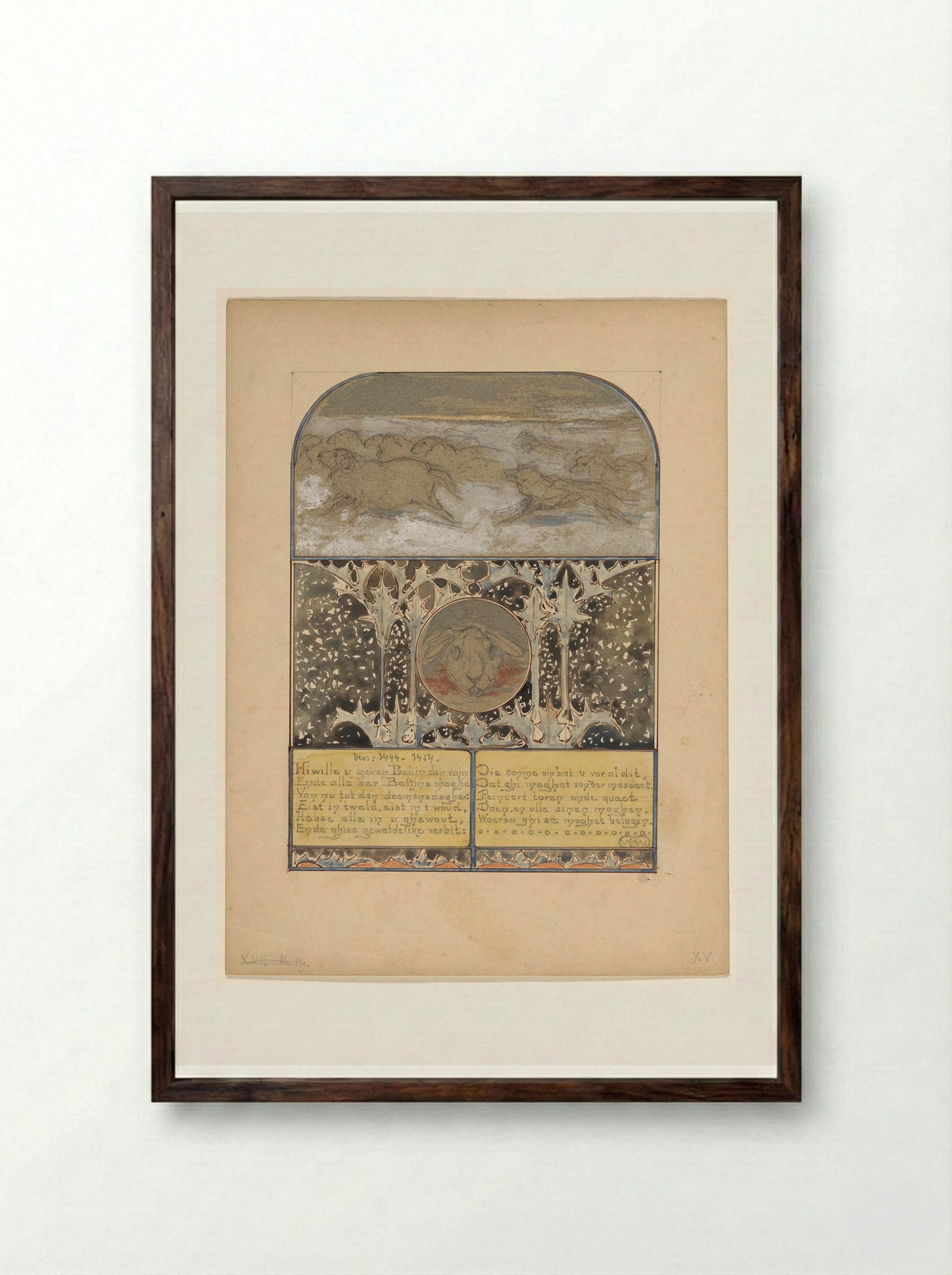 Belijn en de zijnen en de afgebeten kop van Cuwaert - Bernard Willem Wierink - Framed Print Dark Wood