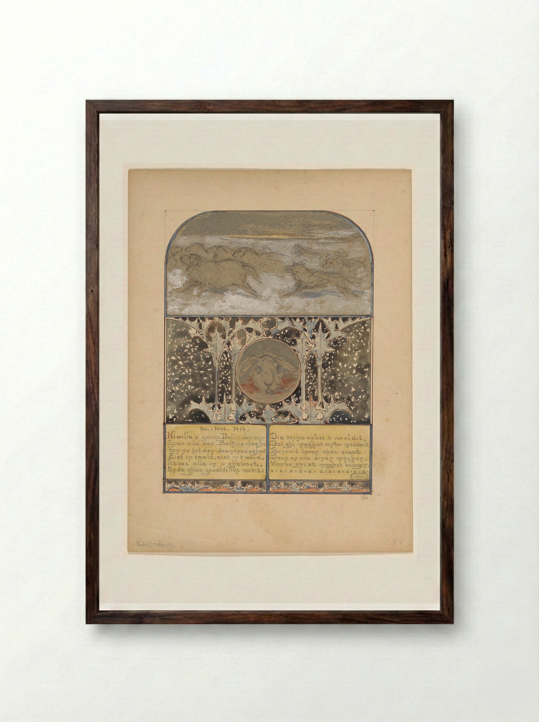 Belijn en de zijnen en de afgebeten kop van Cuwaert - Bernard Willem Wierink - Framed Print Dark Wood