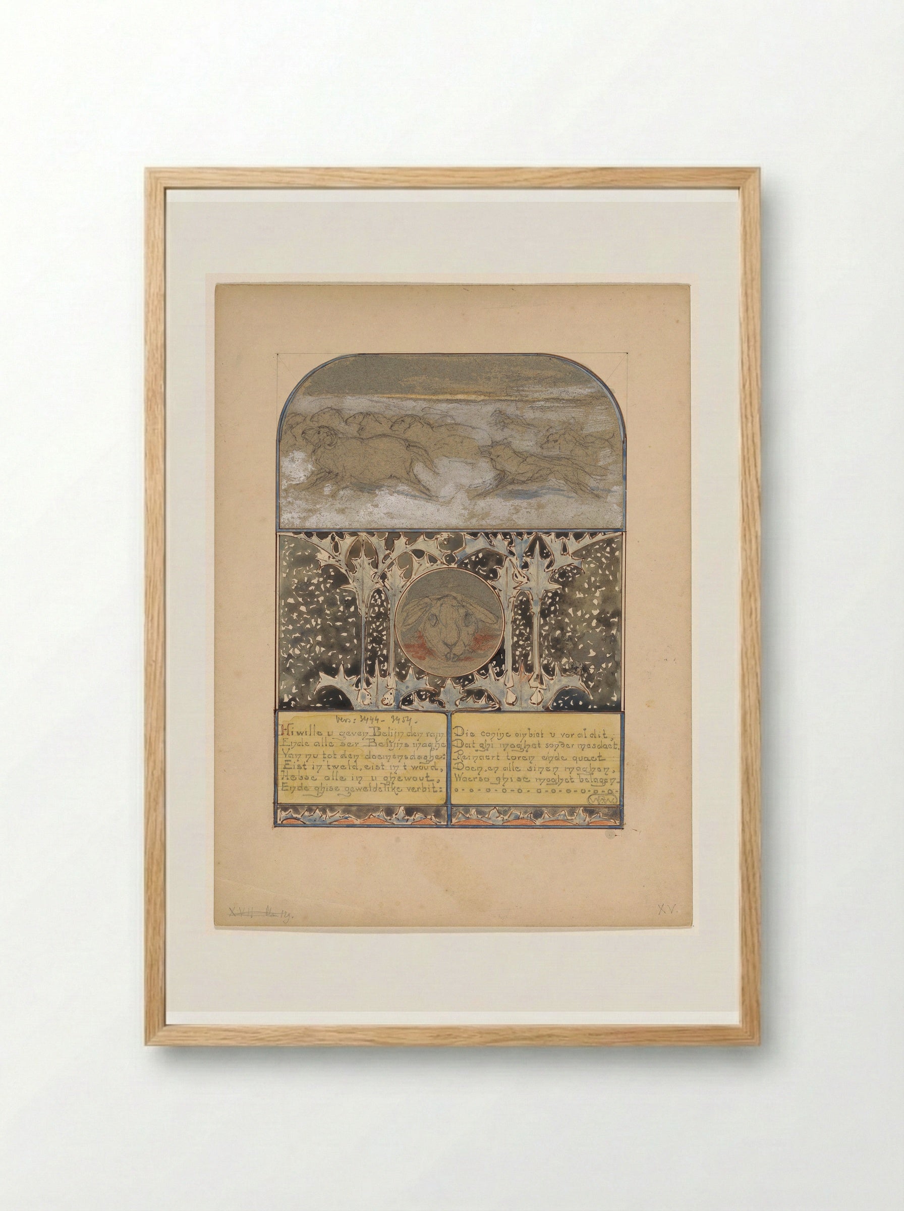 Belijn en de zijnen en de afgebeten kop van Cuwaert - Bernard Willem Wierink - Framed Print Wood