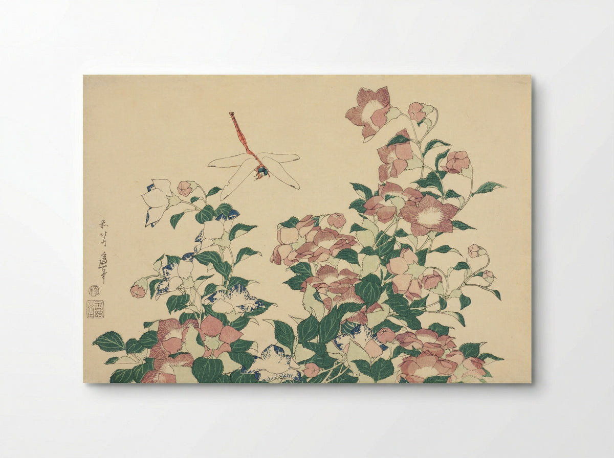 Bell-Flower and Dragonfly - Katsushika Hokusai - Poster