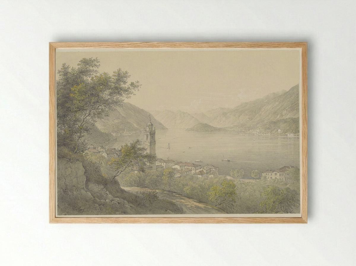 Bellagio, aan het Comomeer - Karoly Lajos Libay - Framed Print Wood
