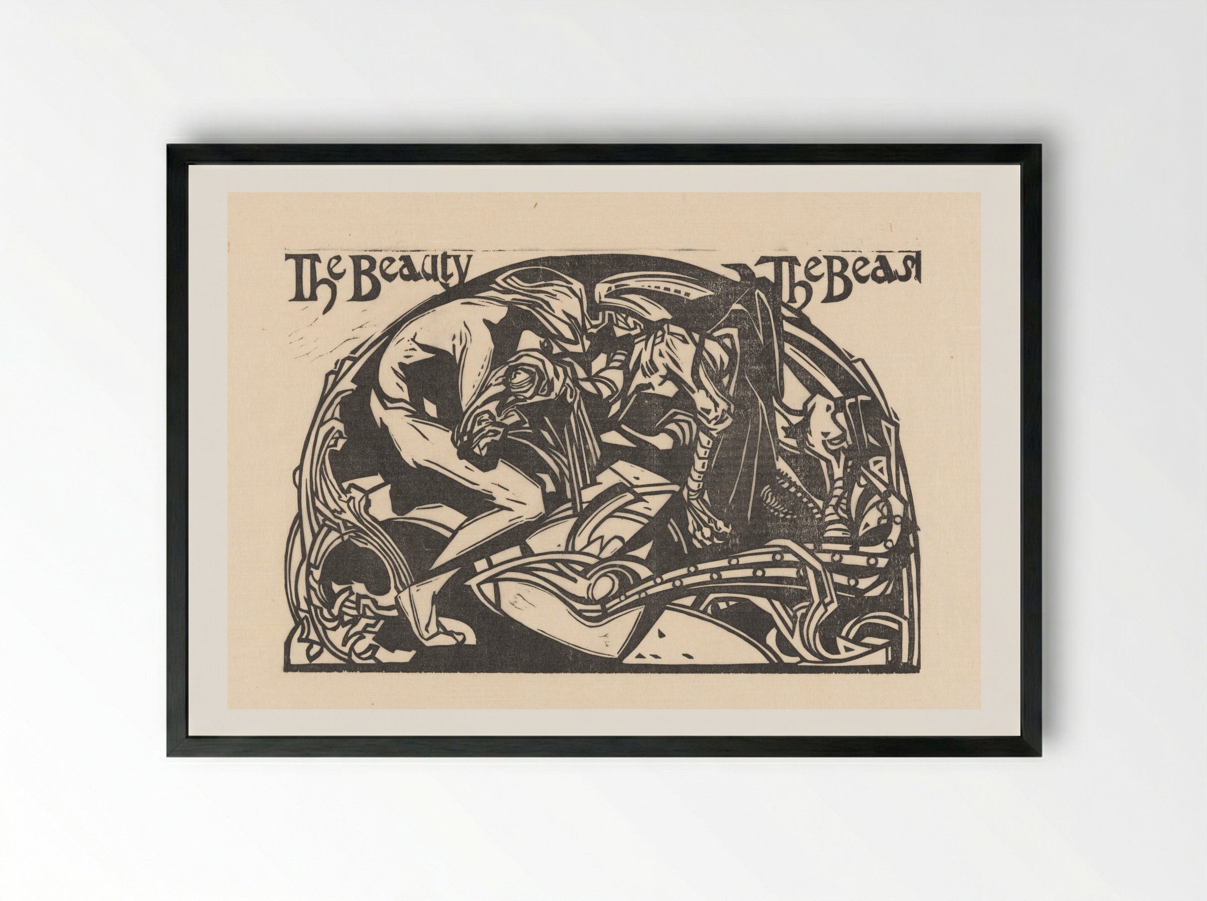 Belle en het Beest - Johannes Josephus Aarts - Framed Print Black