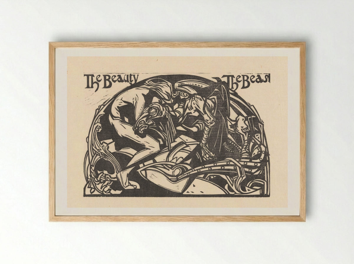 Belle en het Beest - Johannes Josephus Aarts - Framed Print Wood