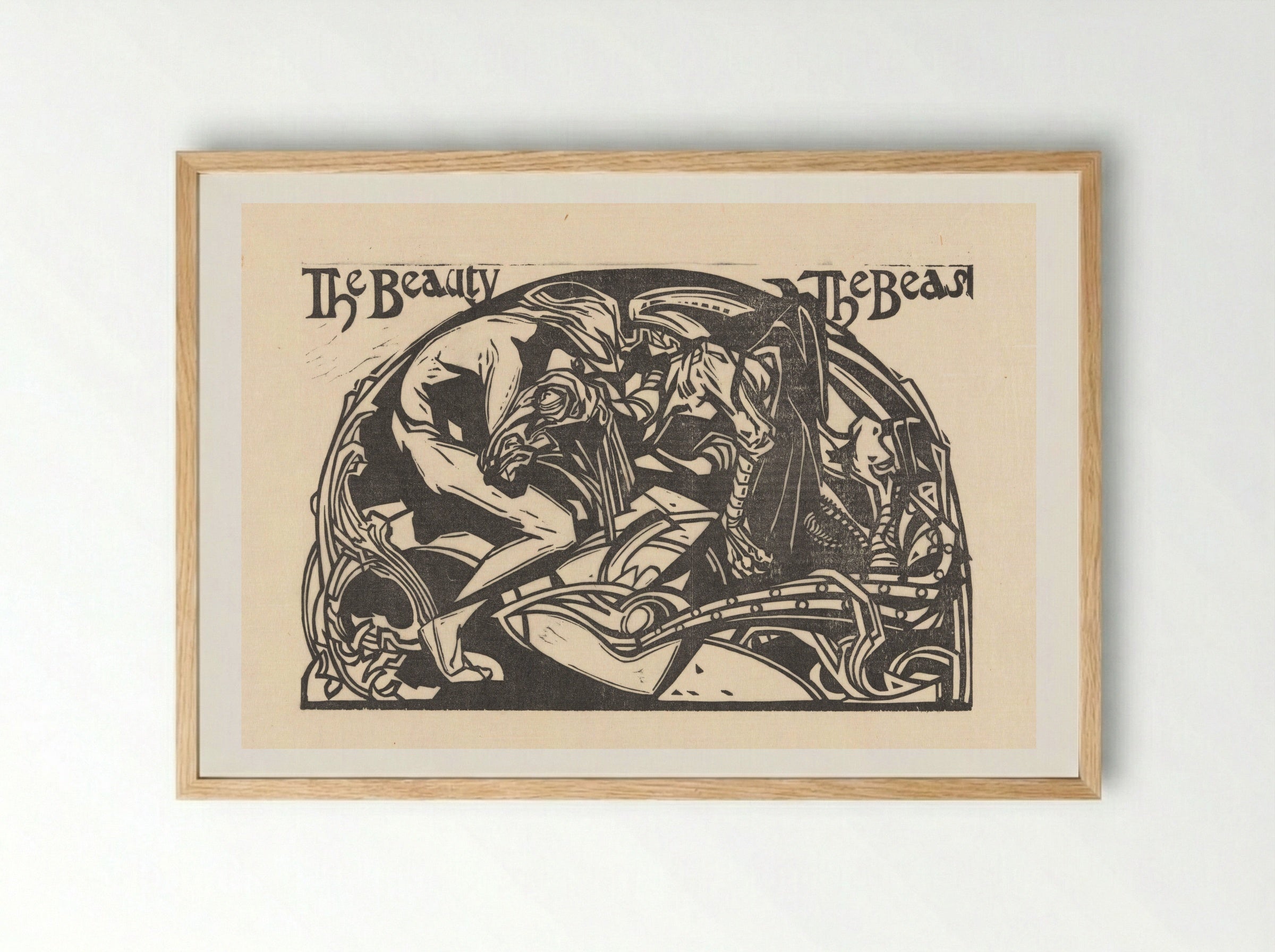 Belle en het Beest - Johannes Josephus Aarts - Framed Print Wood