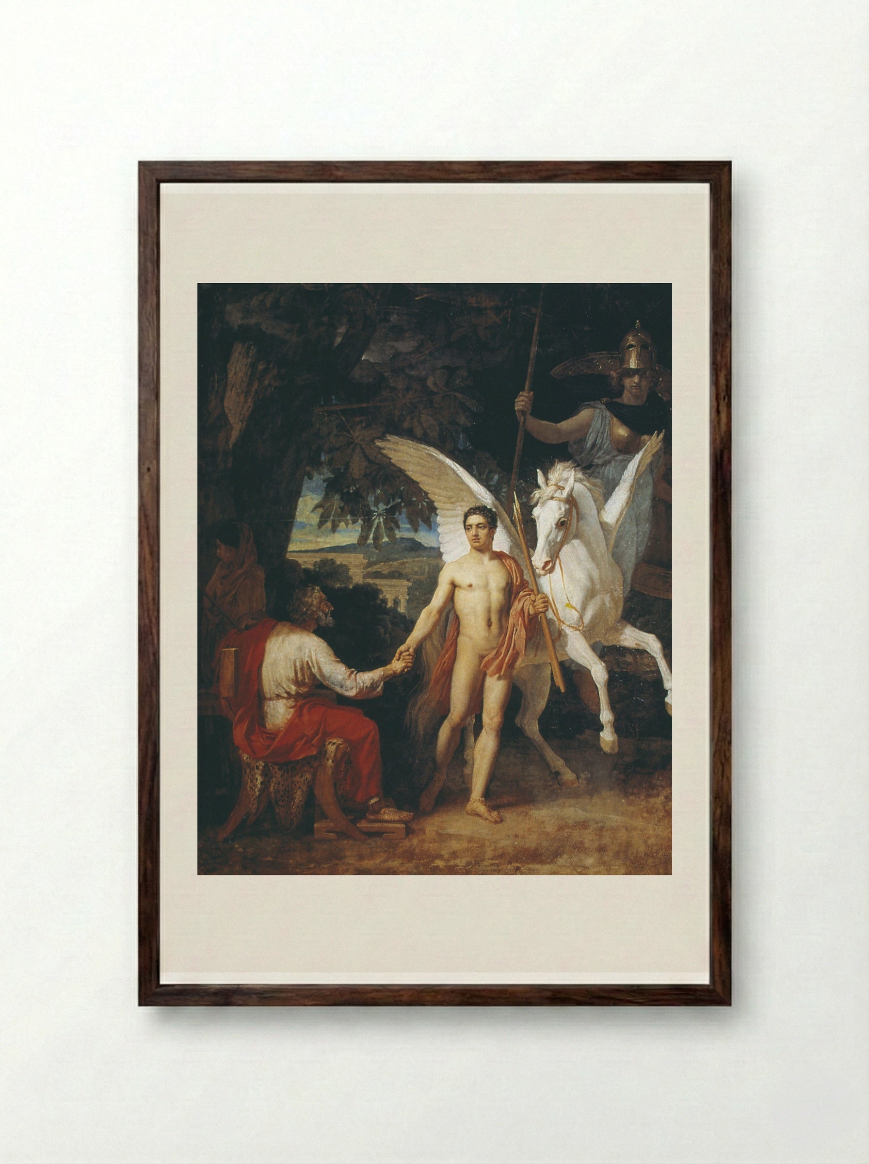 Bellerophon Sent to the Chimera - Alexander Ivanov - Framed Print Dark Wood