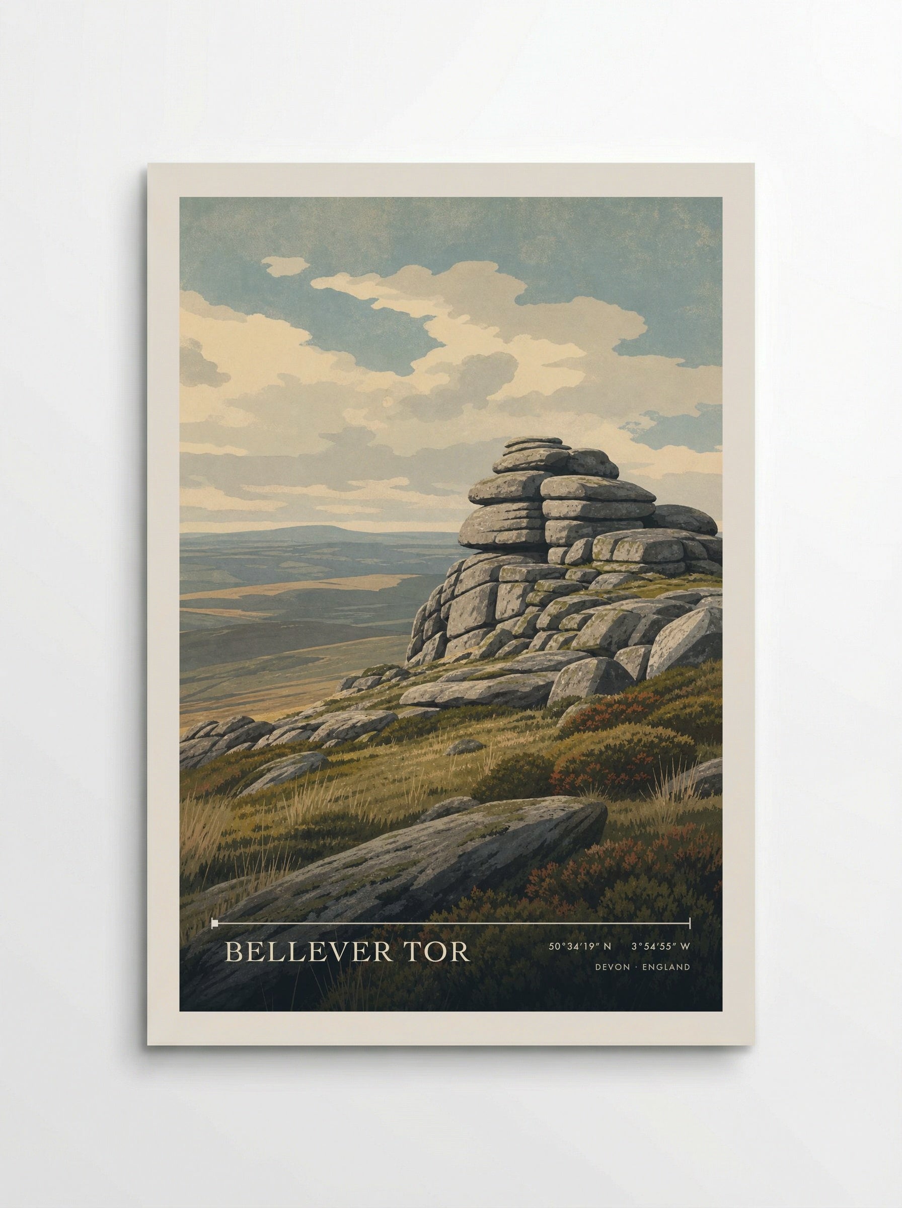 Bellever Tor Devon England Travel Poster - Poster