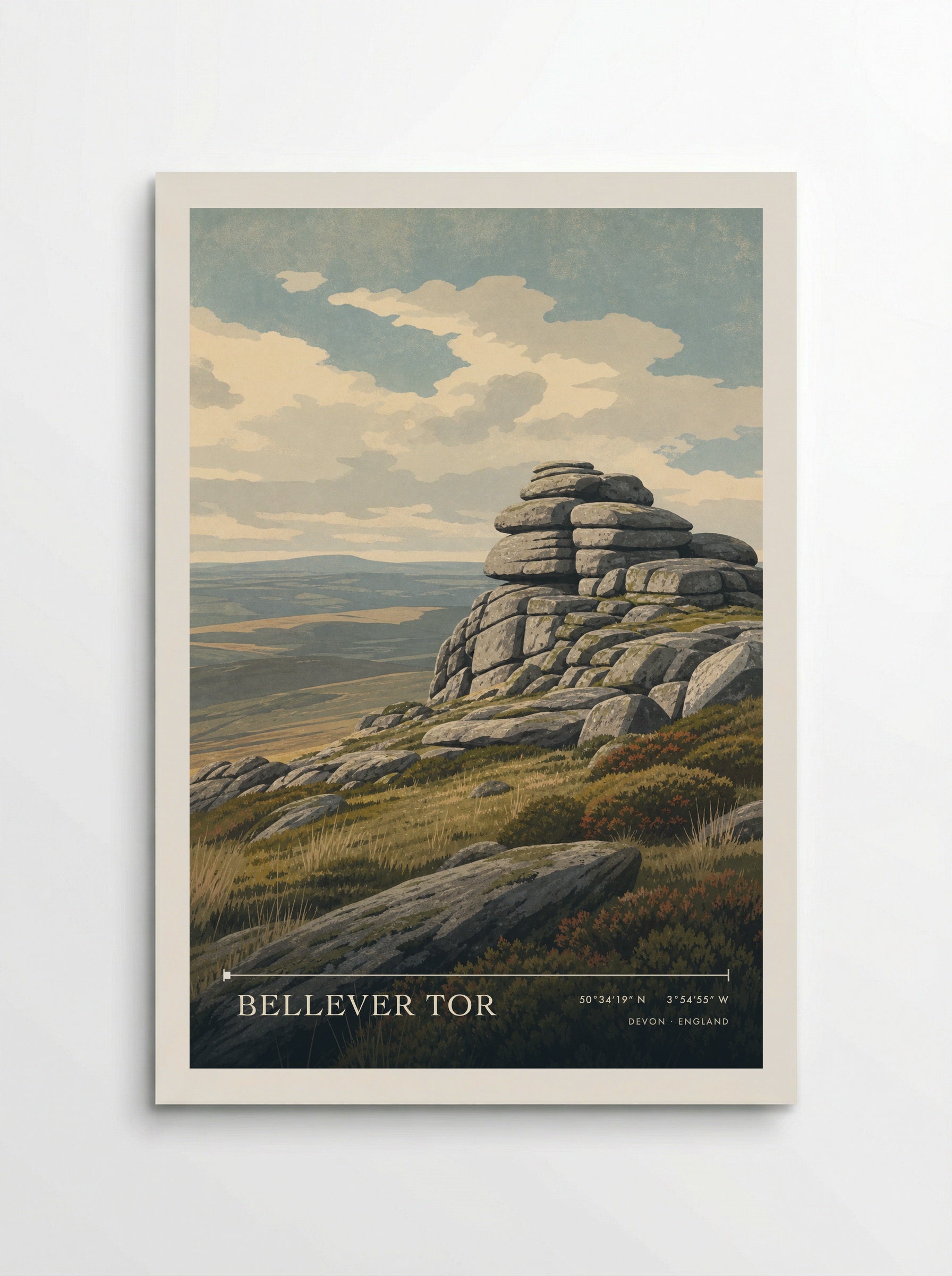 Bellever Tor Devon England Travel Poster - Poster