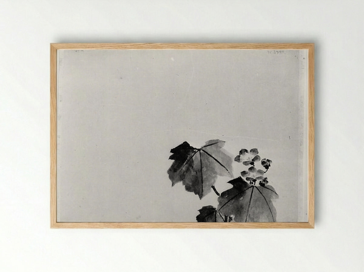 Bellflower (Ink Wash Study) - Hokusai School - Framed Print Wood