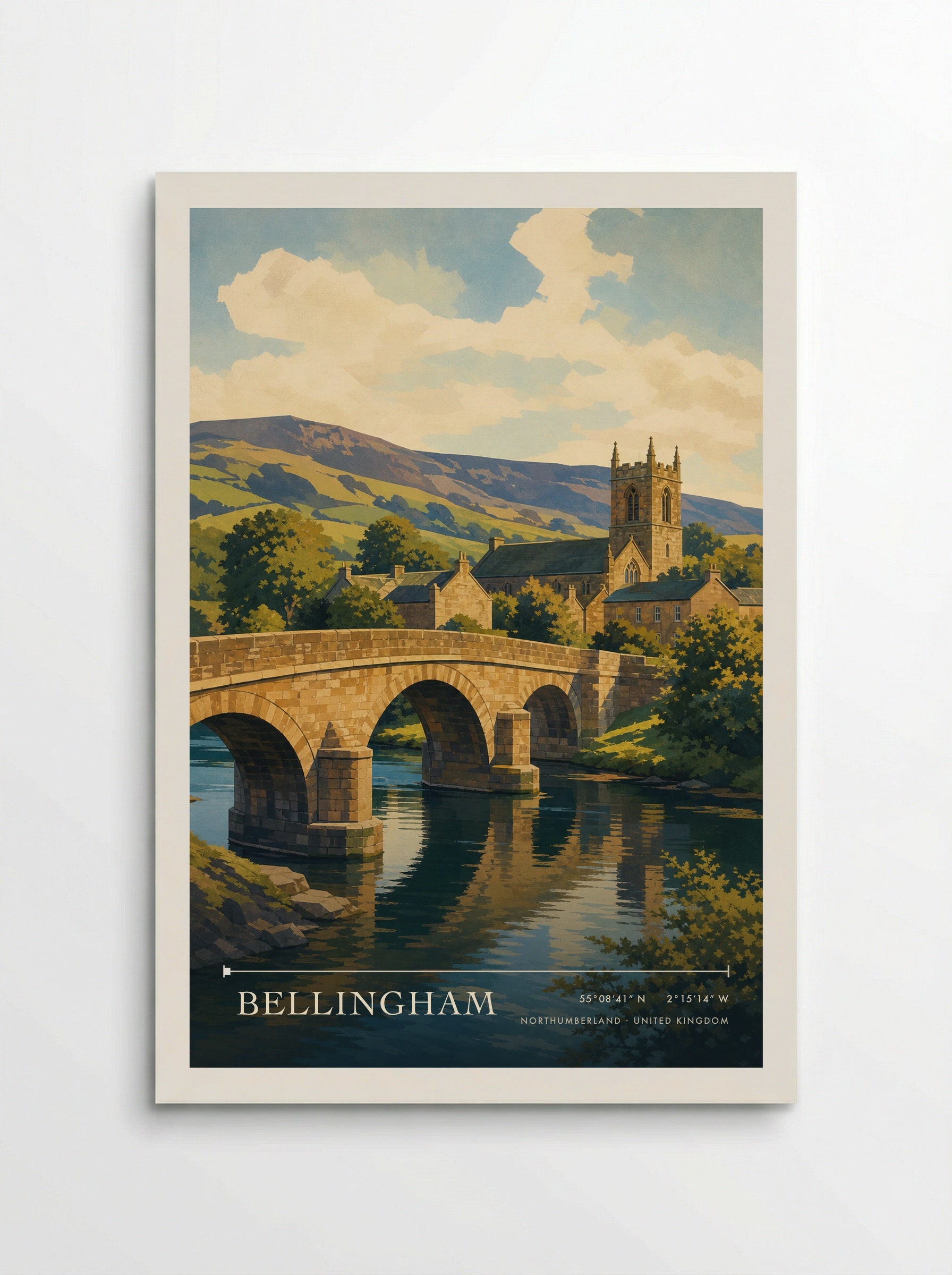 Bellingham Northumberland United Kingdom Travel Poster - Poster