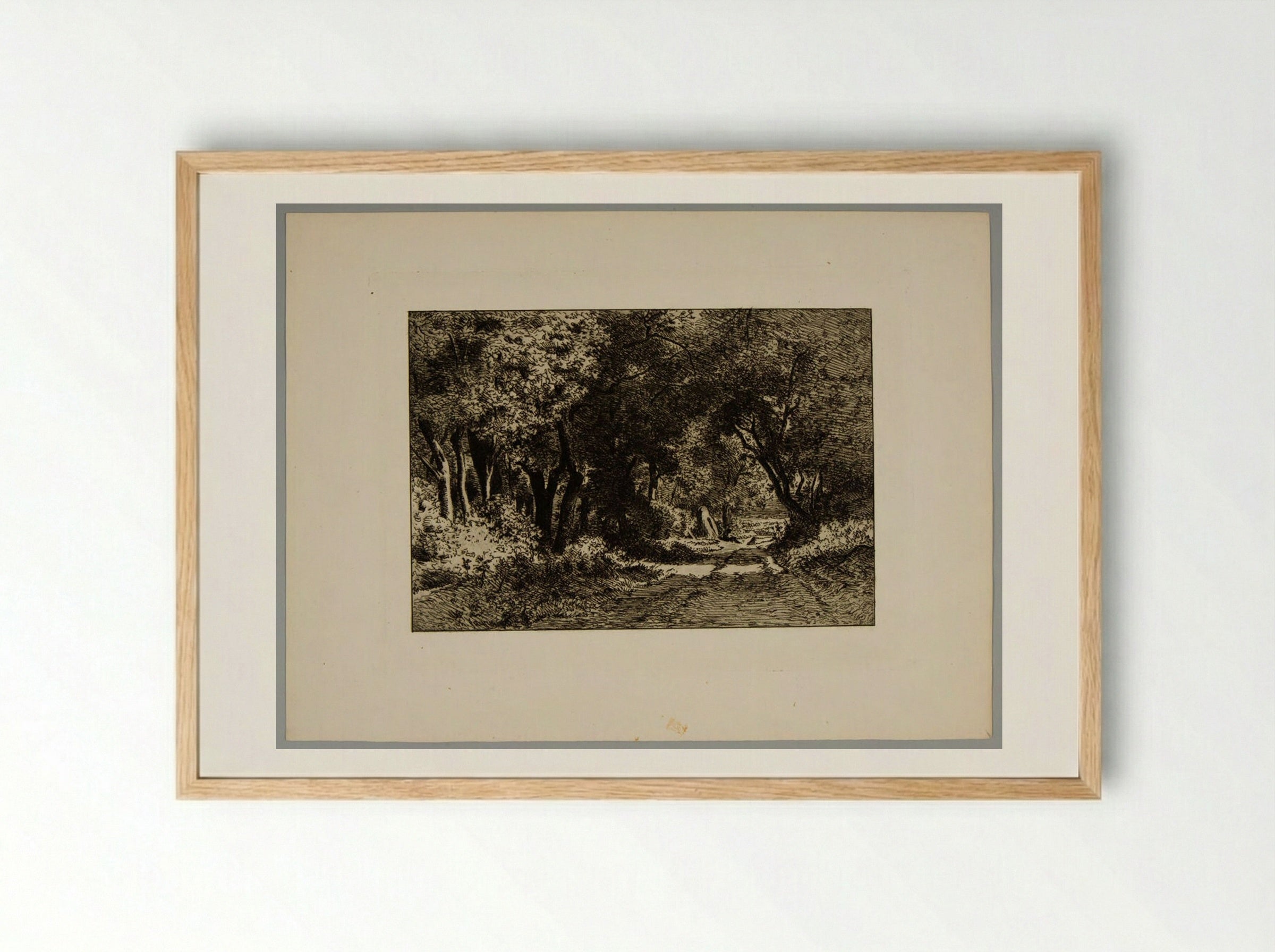 Below the Wood - Charles-Émile Jacque - Framed Print Wood
