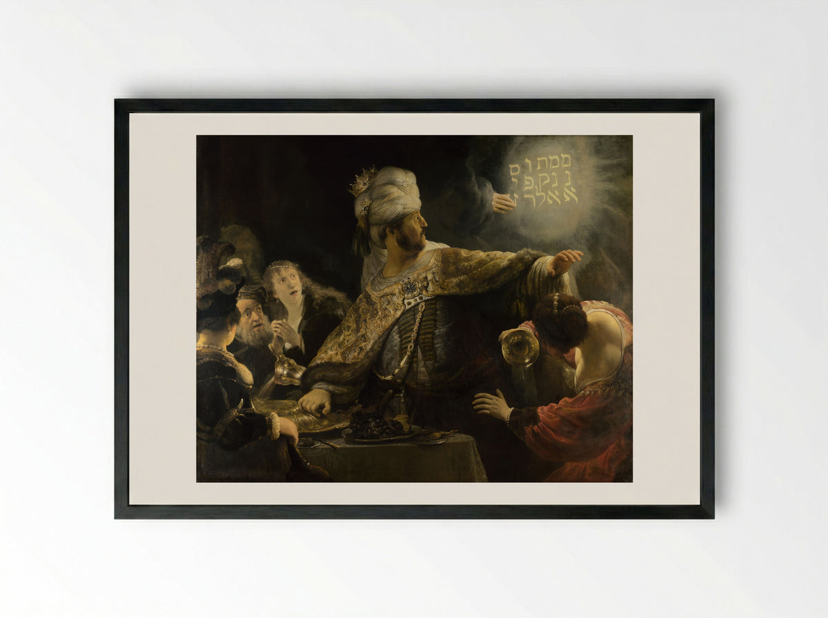 Belshazzar's Feast - Rembrandt van Rijn - Framed Print Black