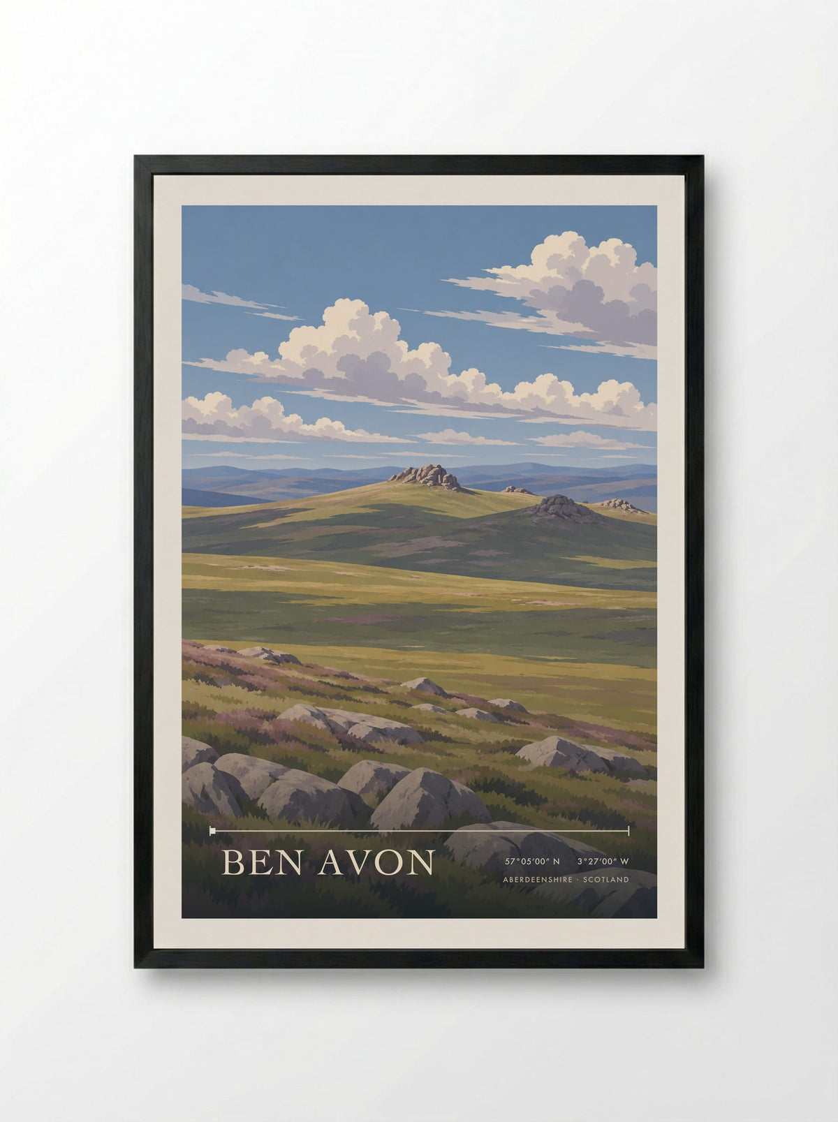 Ben Avon, Aberdeenshire | Travel Poster - Framed Print Black