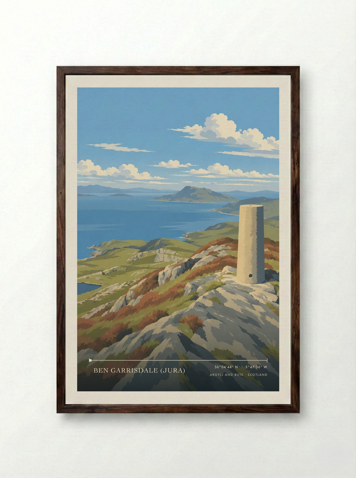 Ben Garrisdale (Jura), Argyll and Bute | Travel Poster - Framed Print Dark Wood